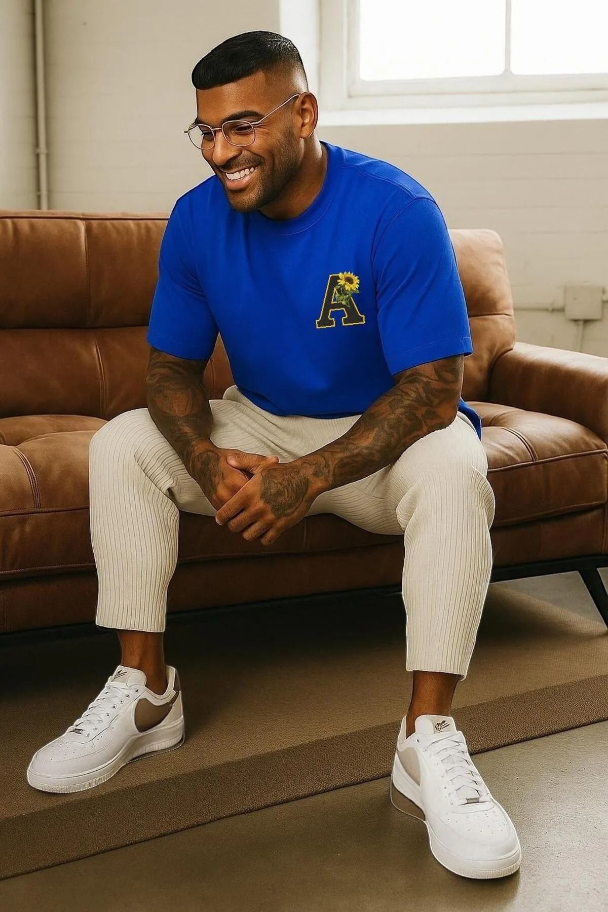 New Shine A Çiçek Baskılı Oversize T-Shirt