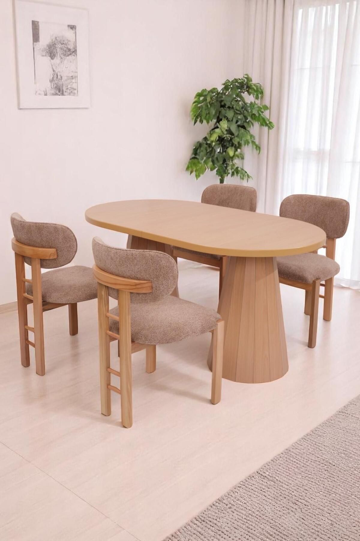 Erezogulları Mobilya Bohem Rodi Açılır Yemek Masa Sandalye Takımı 90x160cm
