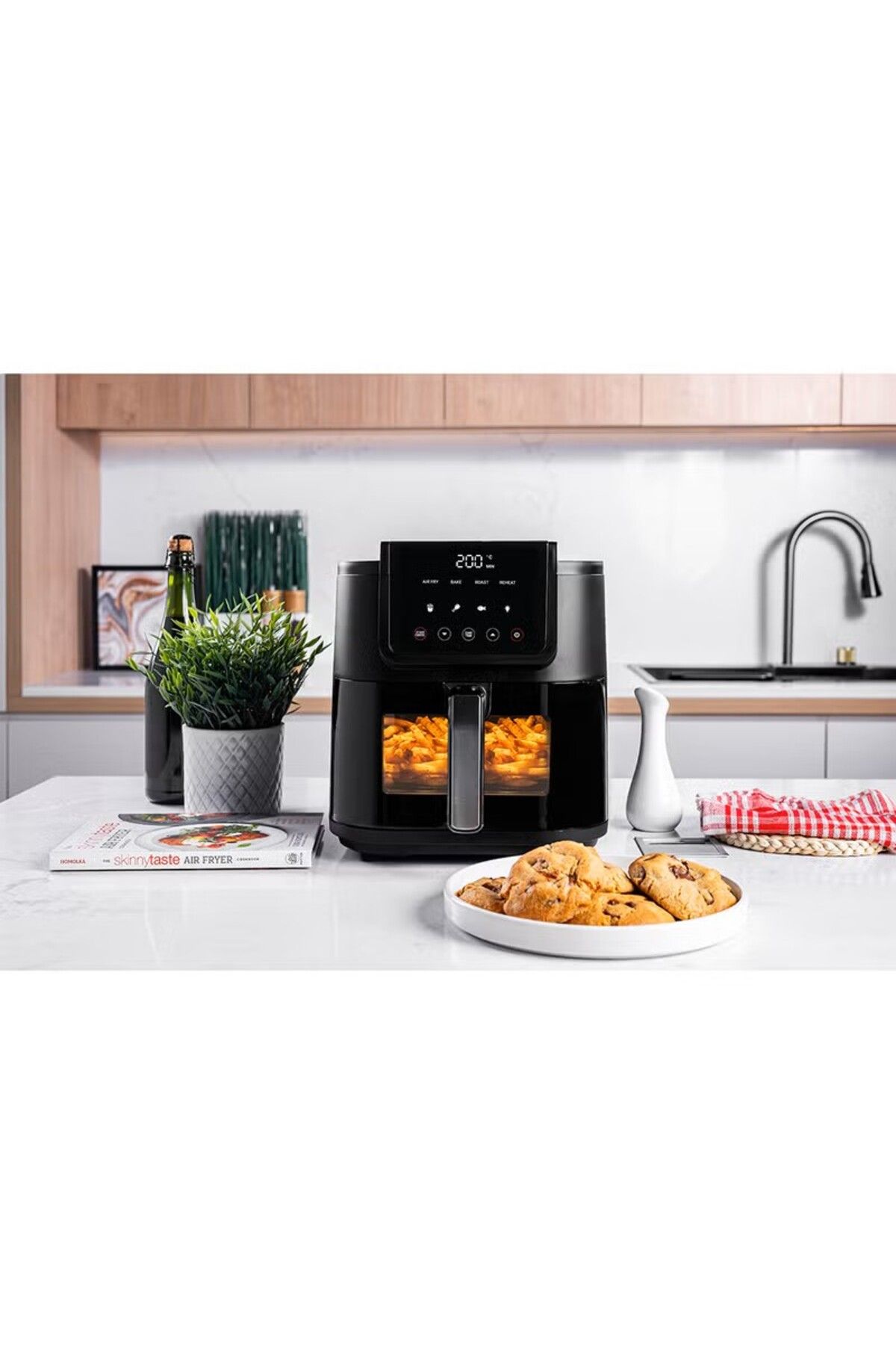 Nutricook-Digital Slim Air Fryer, 5L Capacity with Clear Window & Internal Light, Large Basket, Spac 5