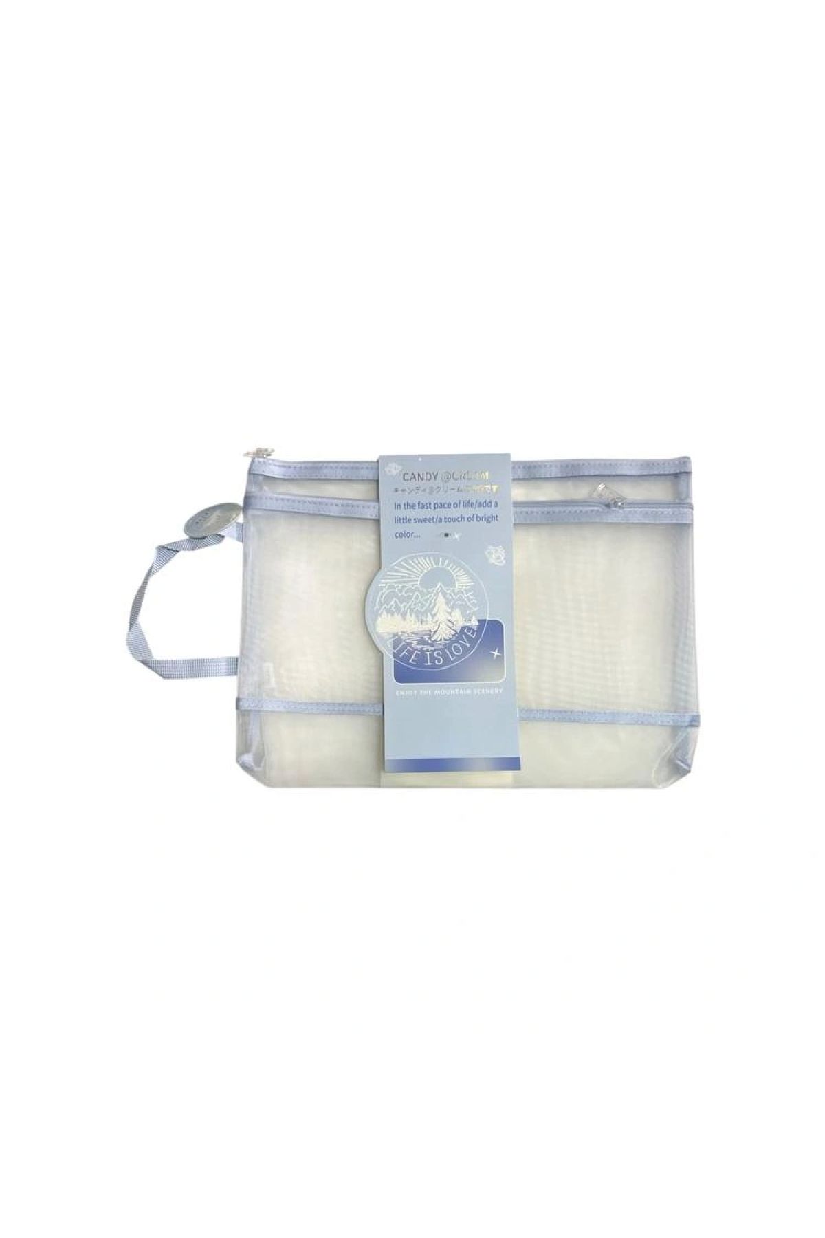 Odak Mw74201 Çift Fermuarlı Pastel Renk Saplı Fileli A4 Çanta ( Mesh Dosya) - Tekli