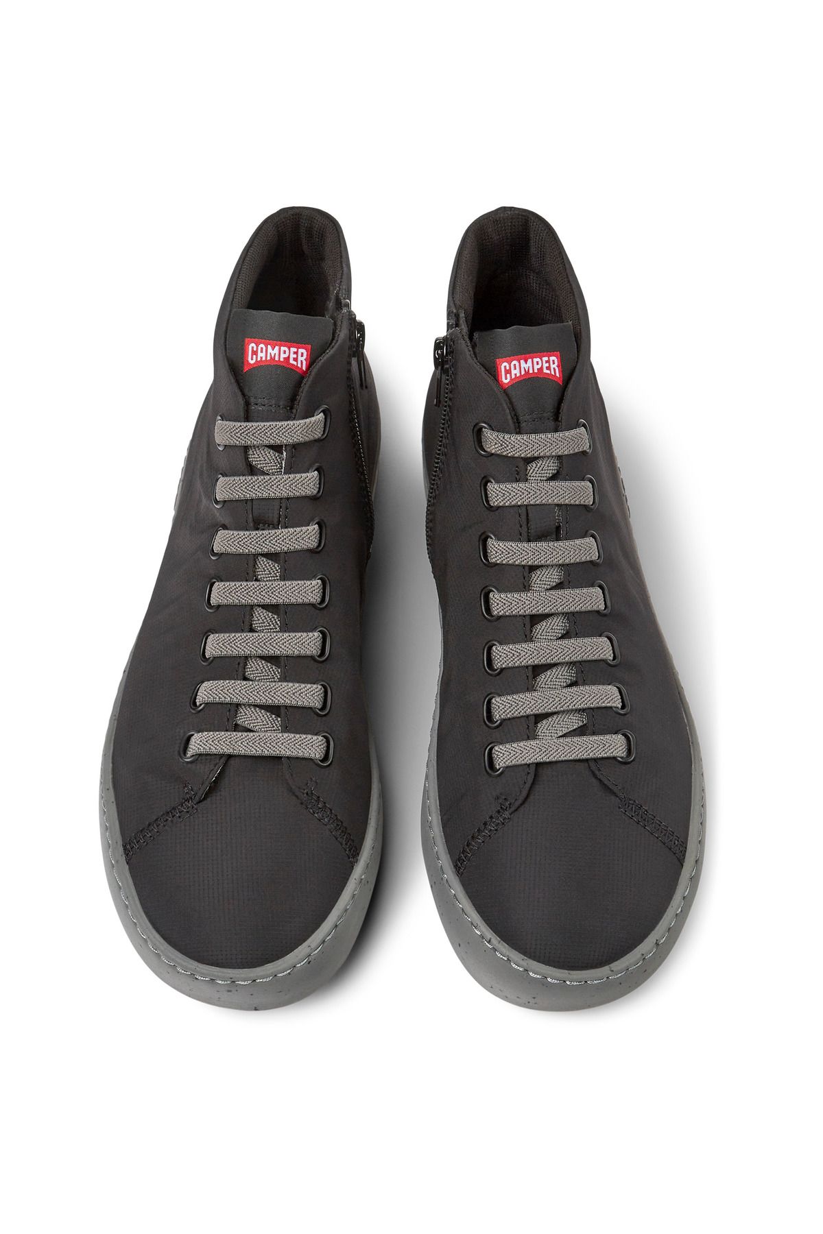 CAMPER-Men's Black Hook And Loop Sneaker Boots with Zipper - PeuTouring 3