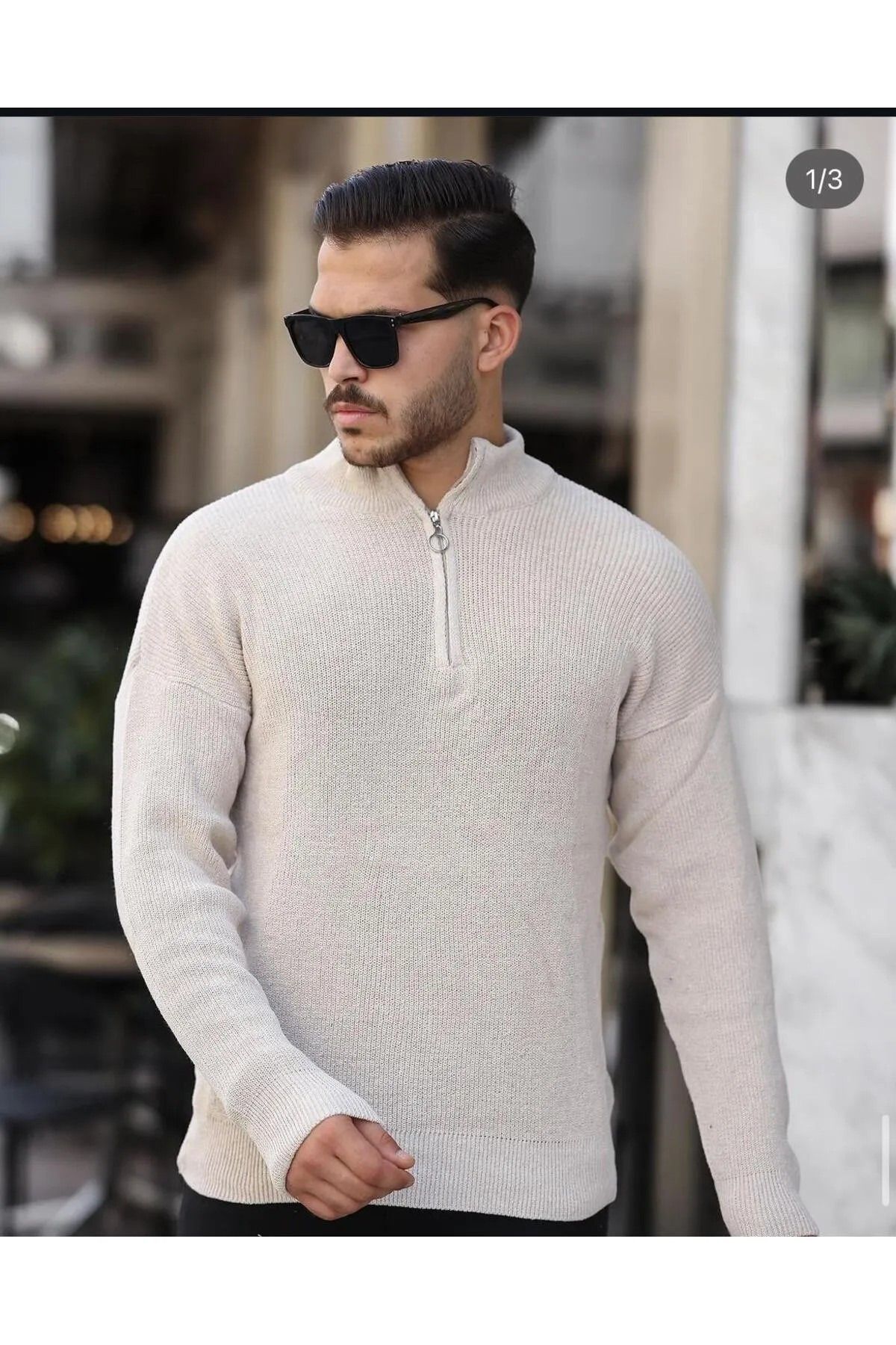 Kültür Boutique Lisy 3'LÜ Erkek Dik Yaka Yarım Fermuarlı Triko Kazak