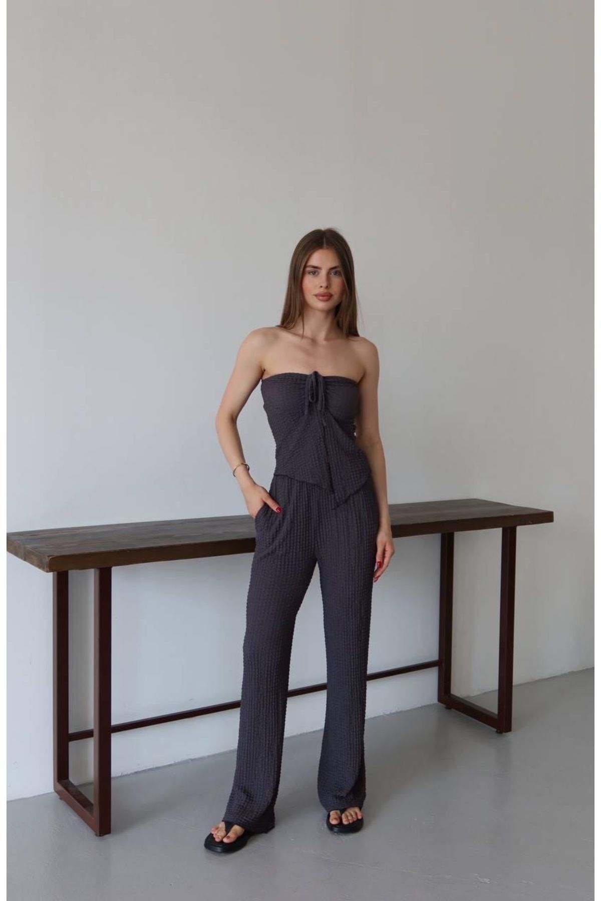 Ekim Store Straplez Gofre İkili Takım