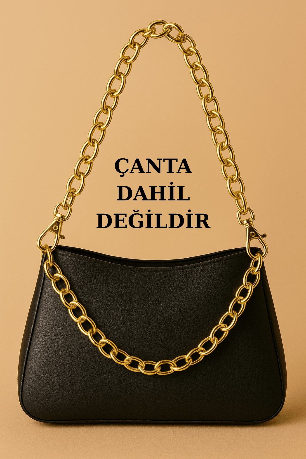 Emtory Home Model 3| Gold Zincirli Klips Halkalı Çanta Askısı- 90x35cm- Çanta Aksesuarı -Çanta Askısı
