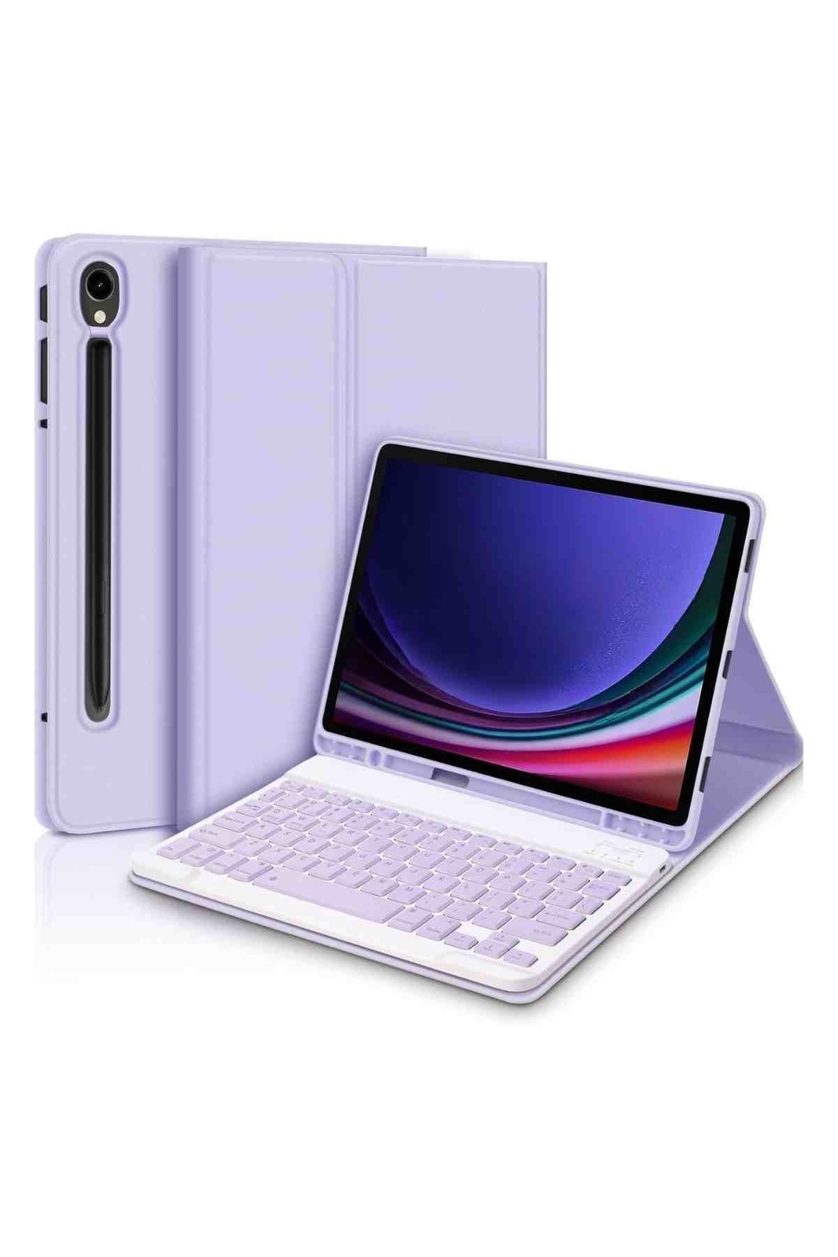 Fuchsia Galaxy Tab S9 / S9 FE Uyumlu 10.9" Klavyeli Tablet Kılıfı