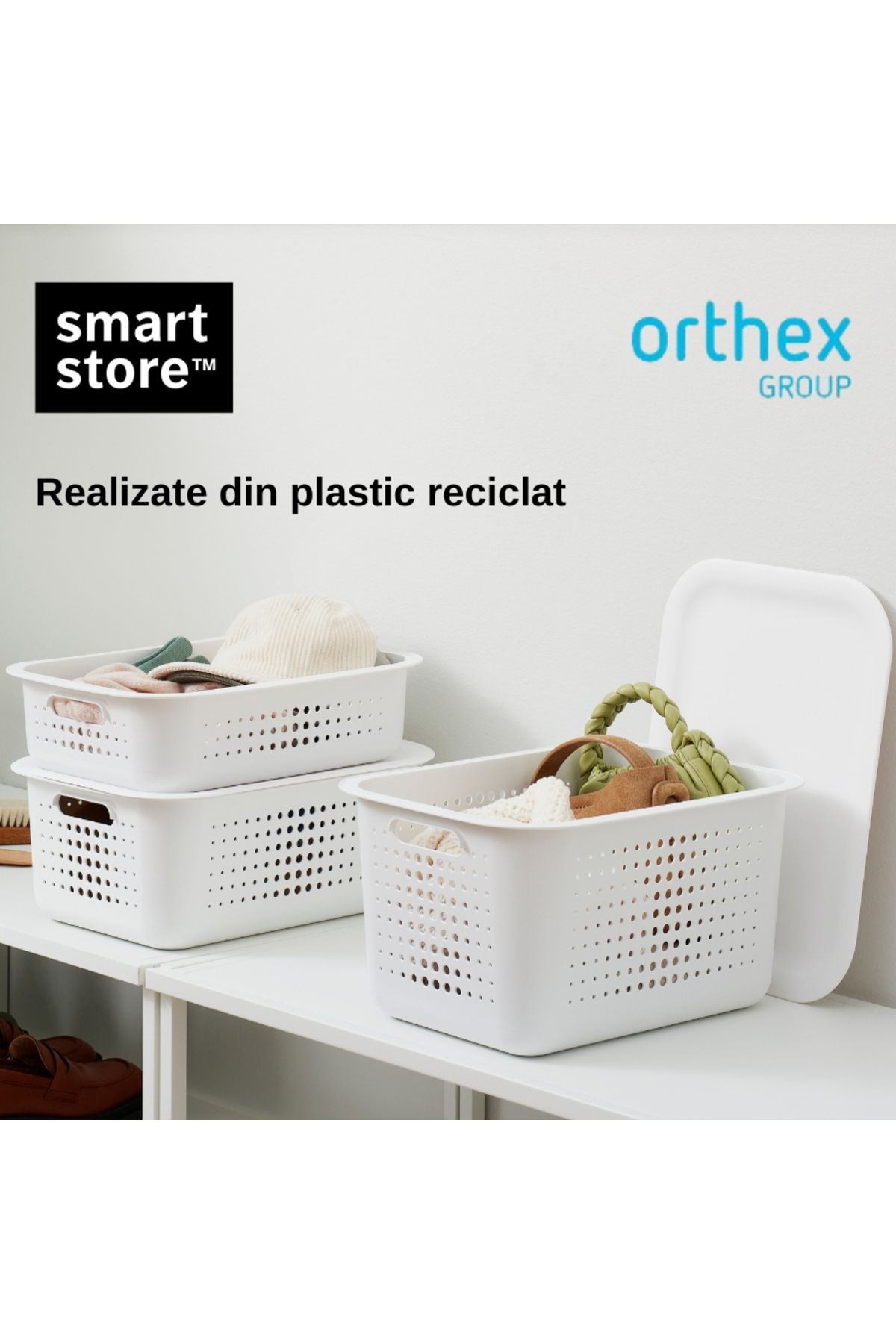 Orthex-Lid for SmartStore Recycled Storage and Organization Box, made of recycled plastic, White 3