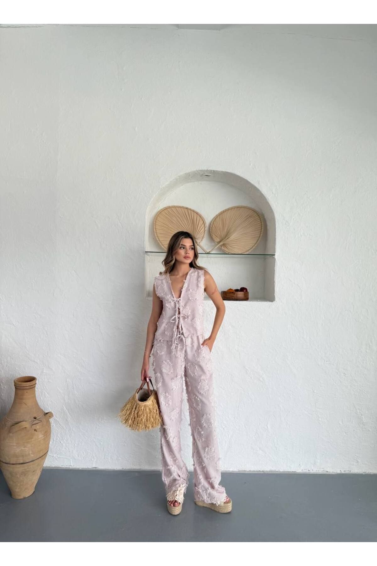 OYERGA MODA Kadın Yelekli Pantolonlu İkili Takım