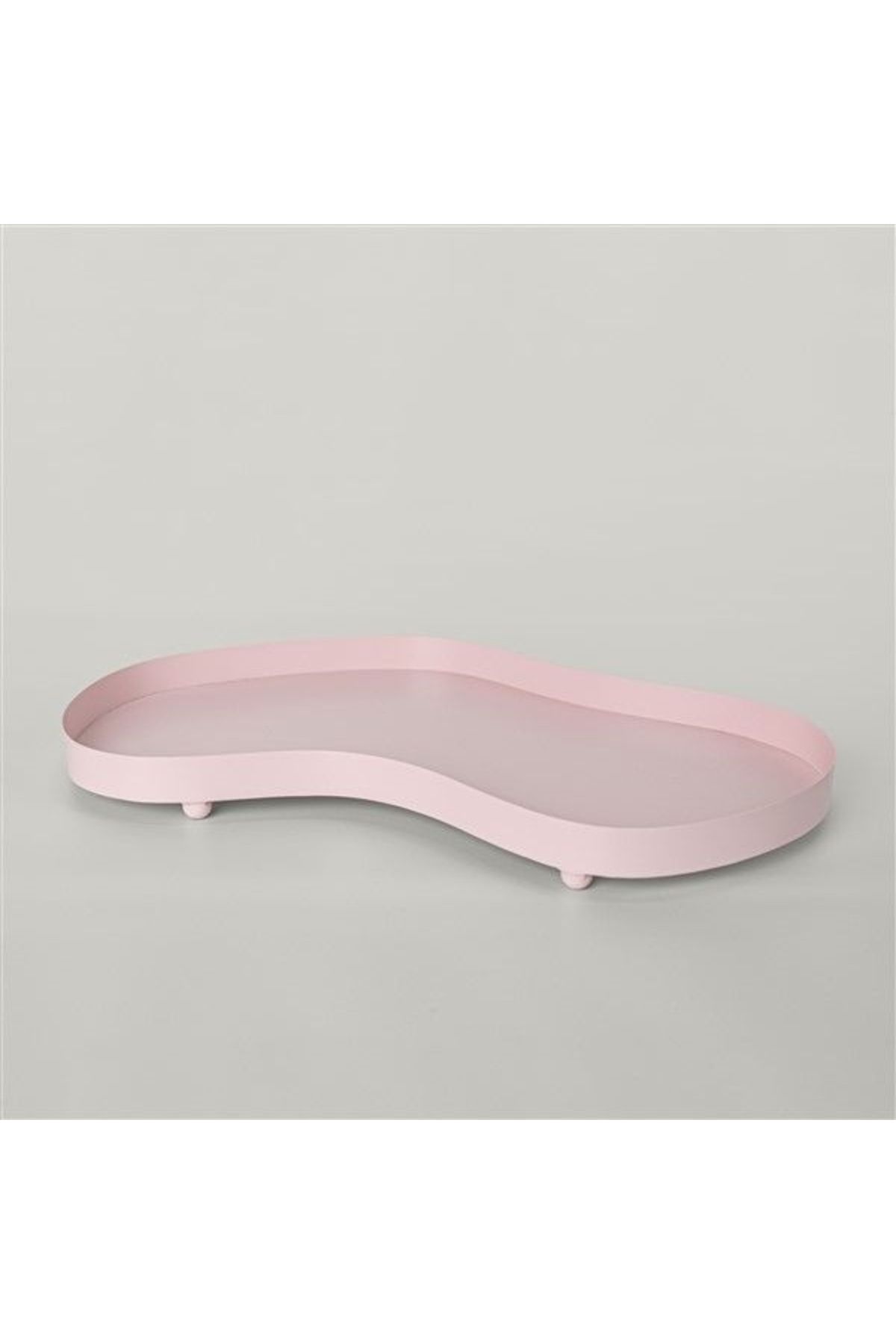 Linens Joyce Metal 47,5x28x4 cm Dekoratif Tepsi Pembe