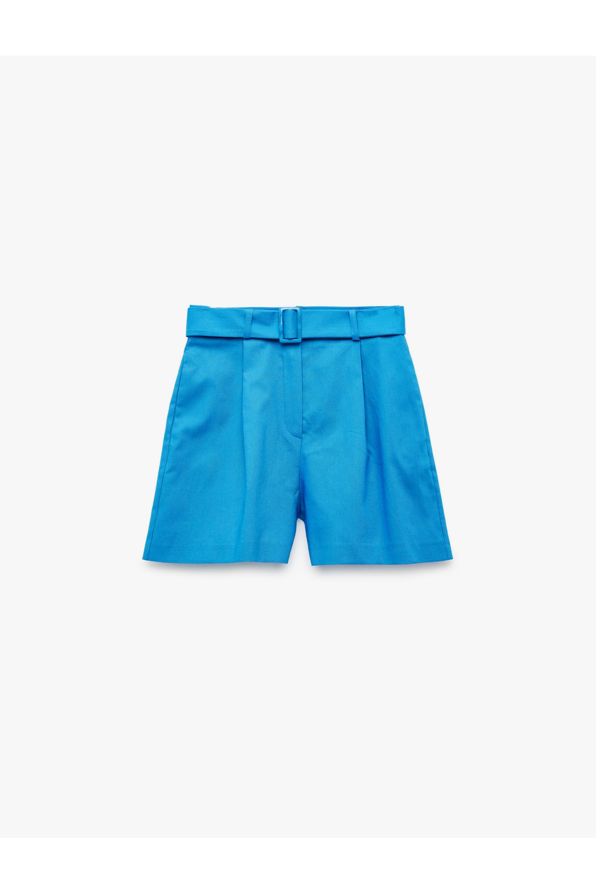 Koton Regular Fit Kemerli Pile Detaylı Mini Keten Şort