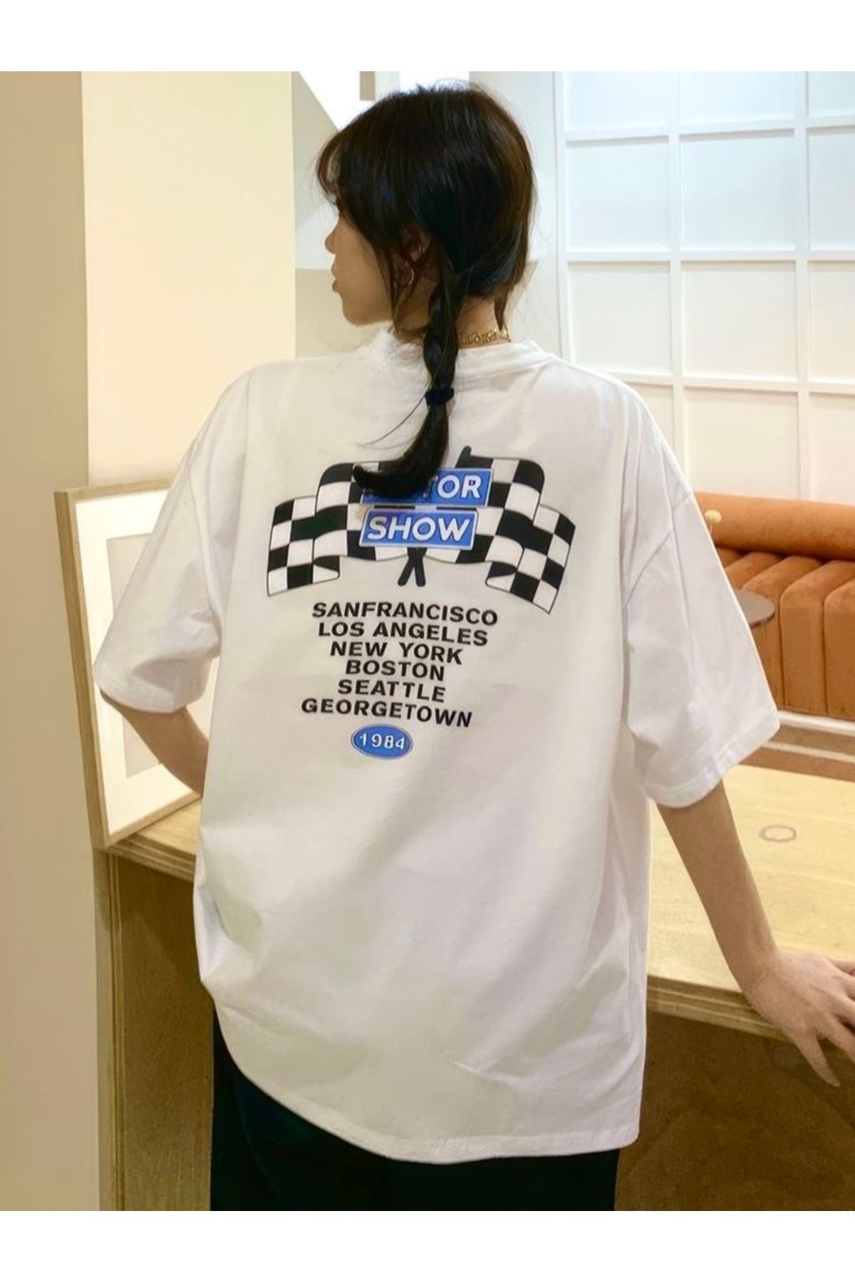 DEEFWEAR Moto Show Baskılı Unisex Oversıze Tişört