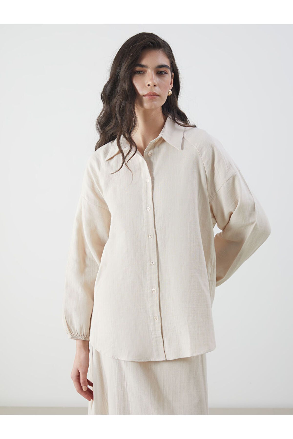 LC Waikiki Yeni Sezon Oversize Muslin Kadin Gomlek - S5MU21Z8