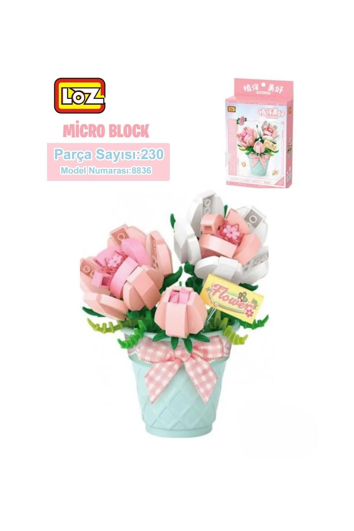 hak-iş oyuncak Loz Block Oyuncak Saksılı Gül 230 Parça