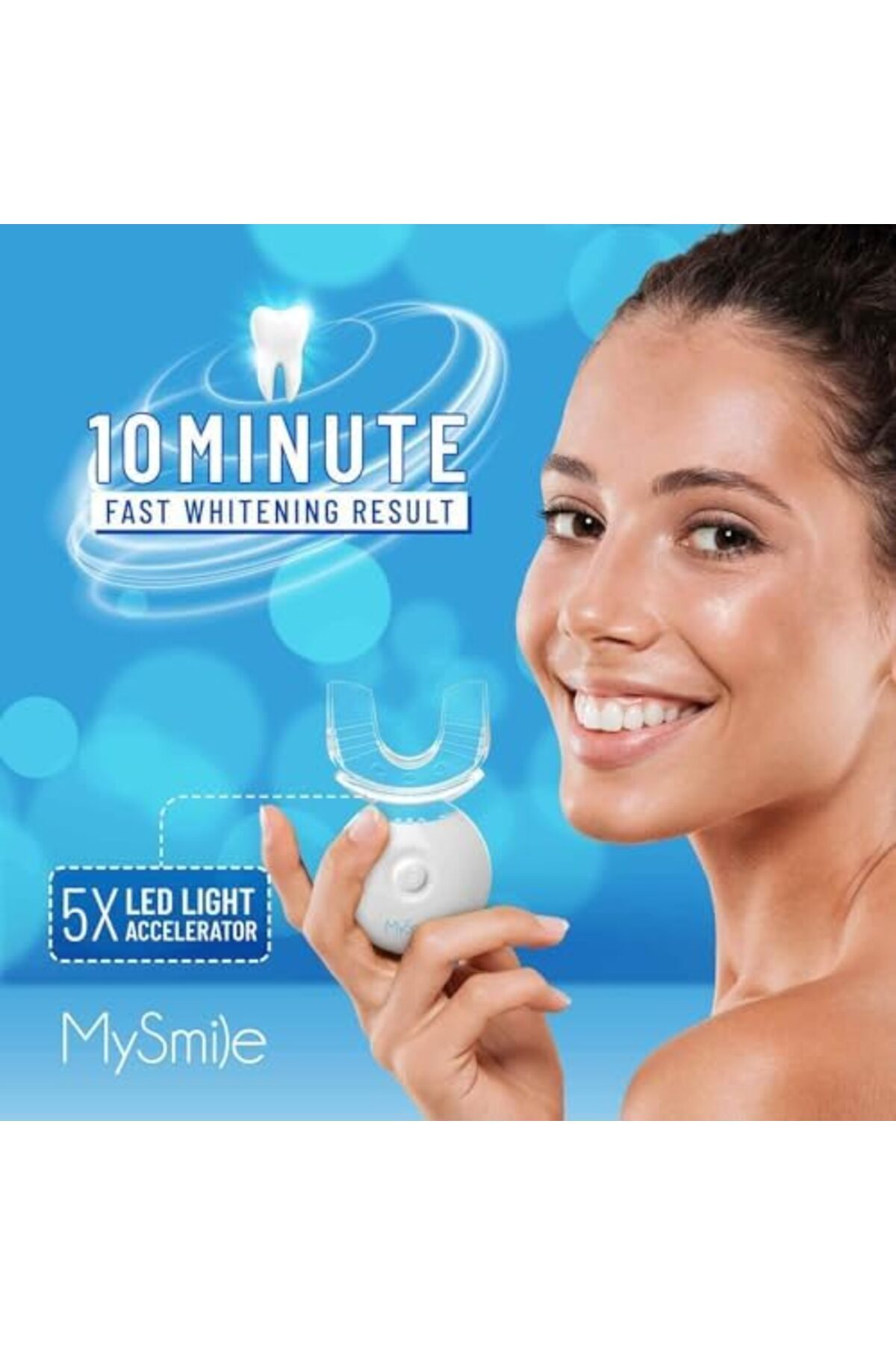 mysmile-Teeth Whitening Kit with LED Light, 10 Min Non-Sensitive Fast Teeth Whitener with 3 Carbamid 7