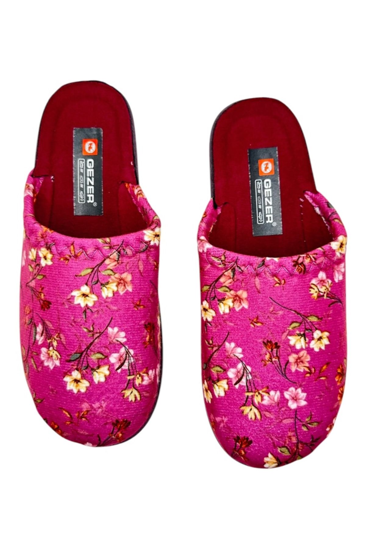 GEZER-Women's Slippers, Pink With Floral Print, Size 39, 24 Centimeters, Comfortable And Warm 5