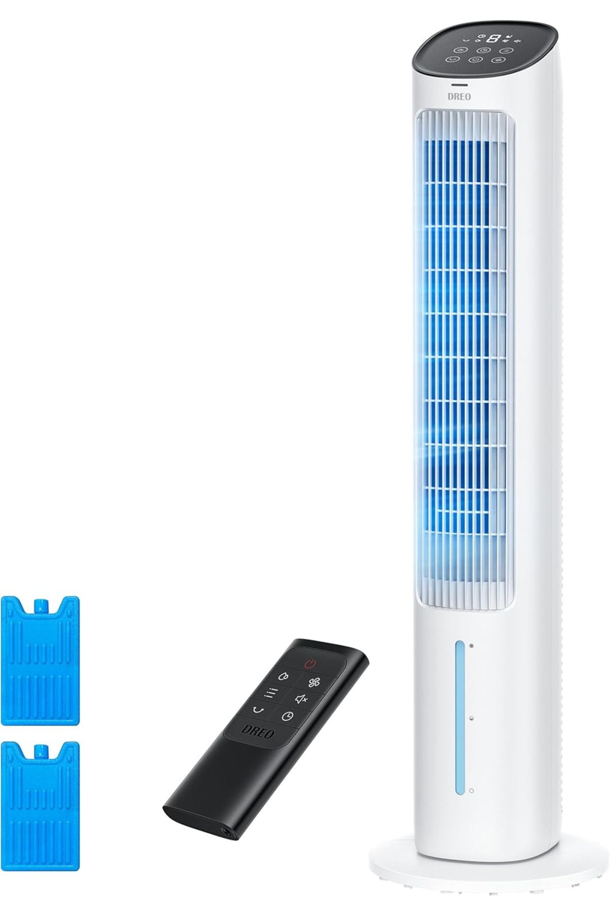 Dreo 40 inç Sessiz Hava Soğutucu Fan, Su Tanklı, Buz Paketli, 80° Salınımlı, 35 dB, Uzaktan Kumandalı