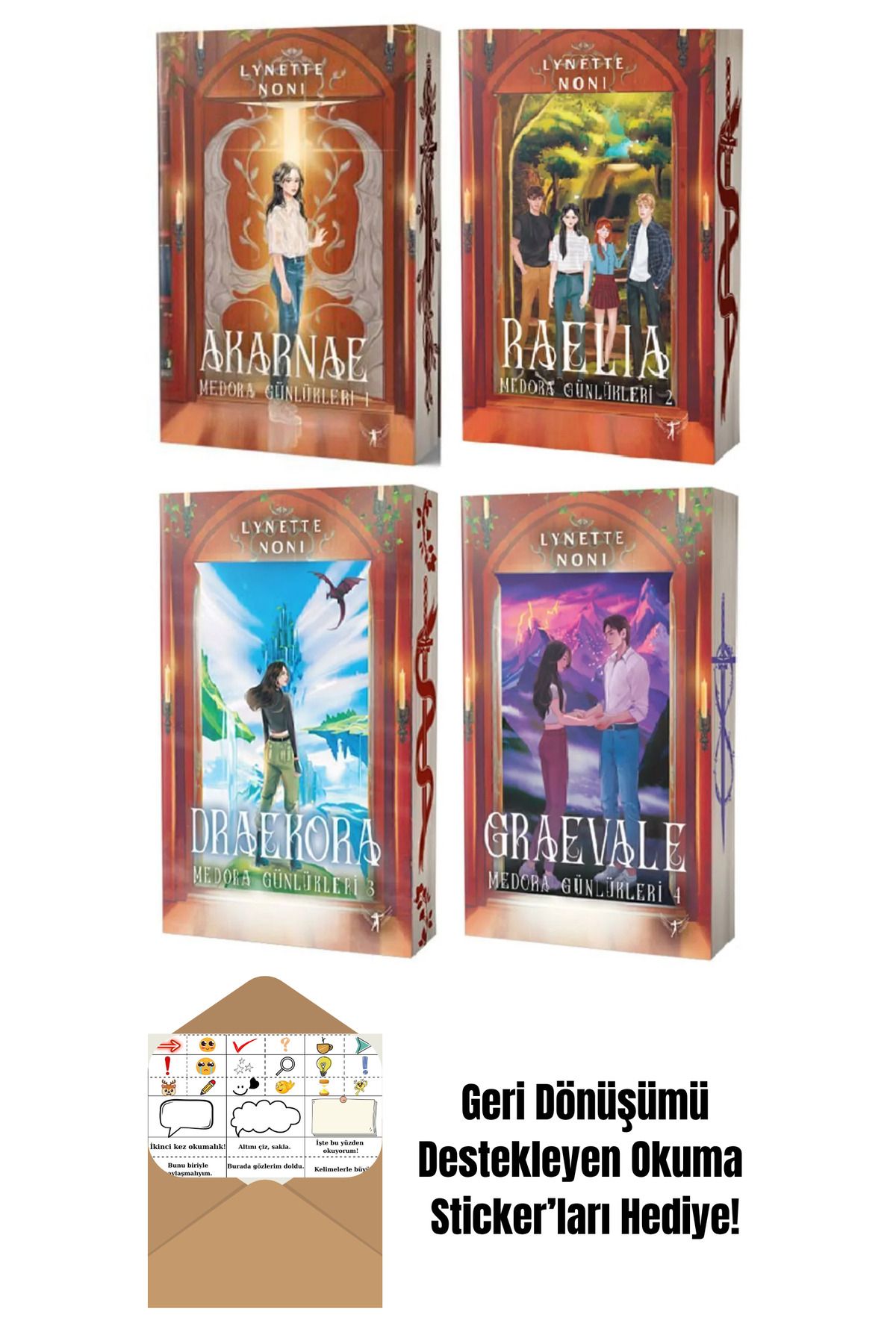 Artemis Yayınları Medora Günlükleri 4 Kitap Set Ciltsiz + Okuma Sticker'ları