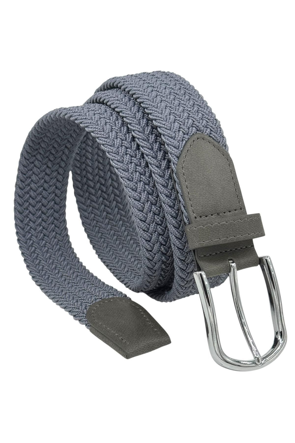 xdeonss Antrasit Füme Elastik Esnek Unisex 3.5 cm.lik Spor Örgü Kemer - 8500-17