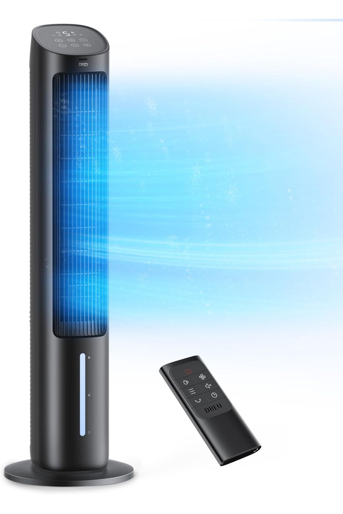 Dreo 40 inç Sessiz Hava Soğutucu Fan, Su Tanklı, Buz Paketli, 80° Salınımlı, 35 dB, Uzaktan Kumandalı