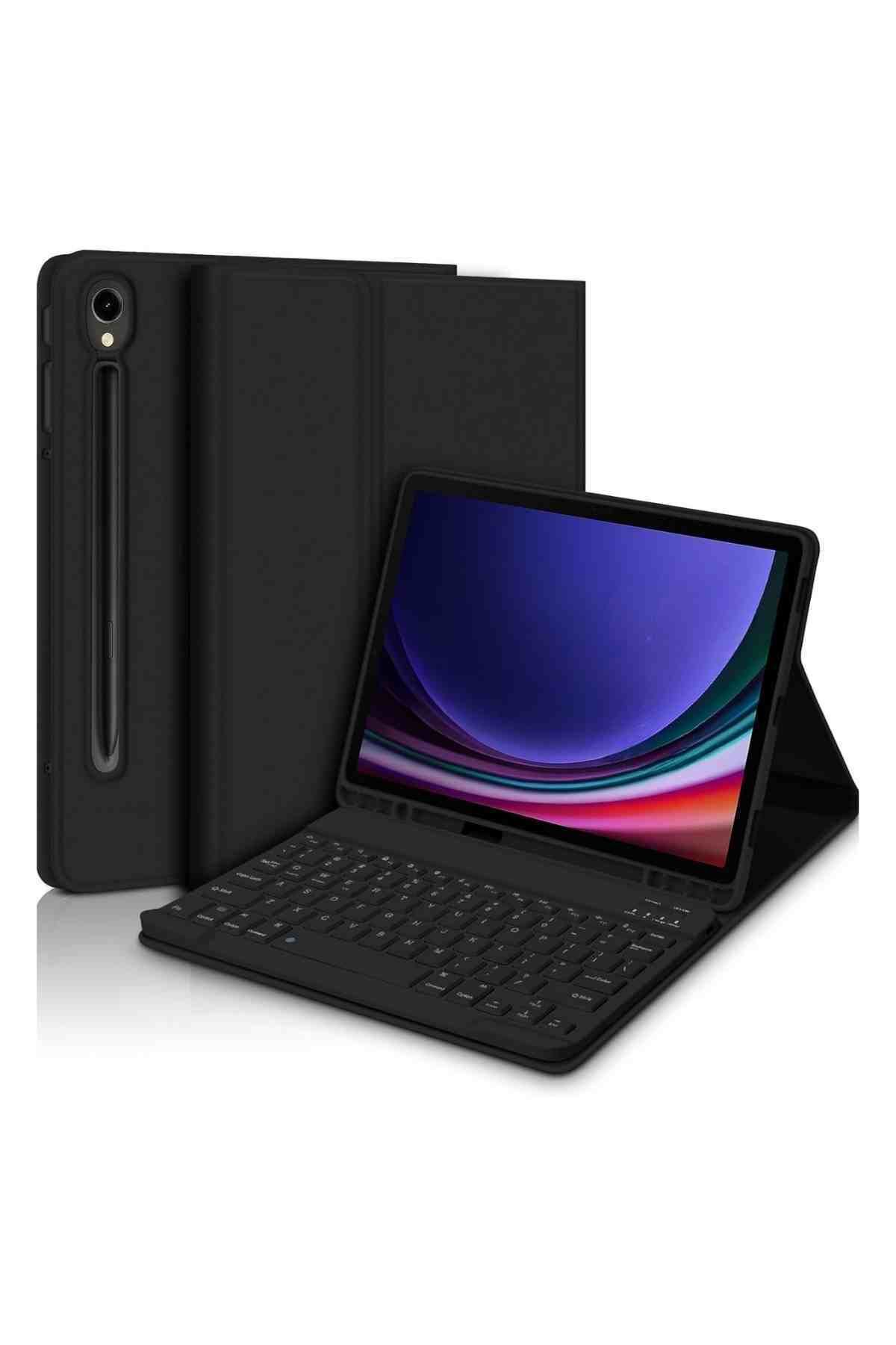 Fuchsia Galaxy Tab S9 / S9 FE Uyumlu 10.9" Klavyeli Tablet Kılıfı