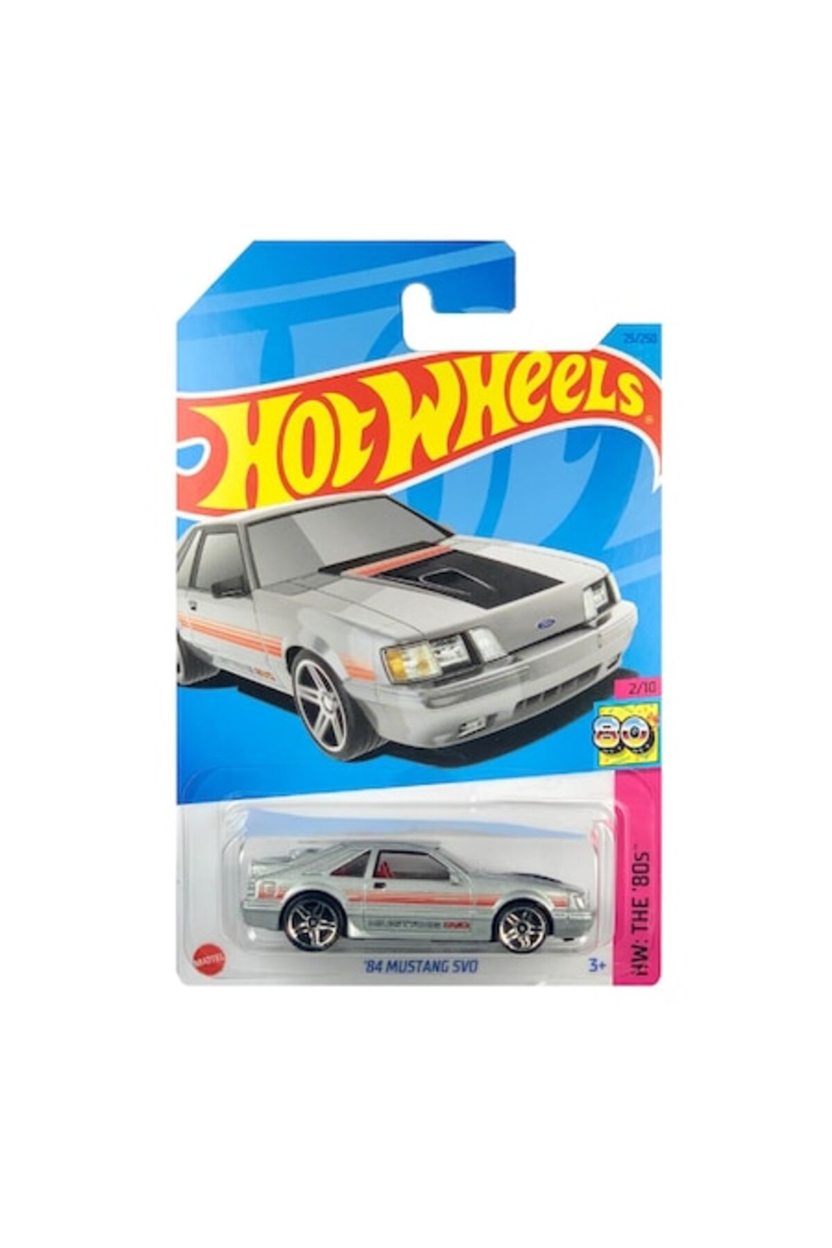 Masinuta metalica Hot Wheels, ‘84 Mustang SVO, Gri, 1:64