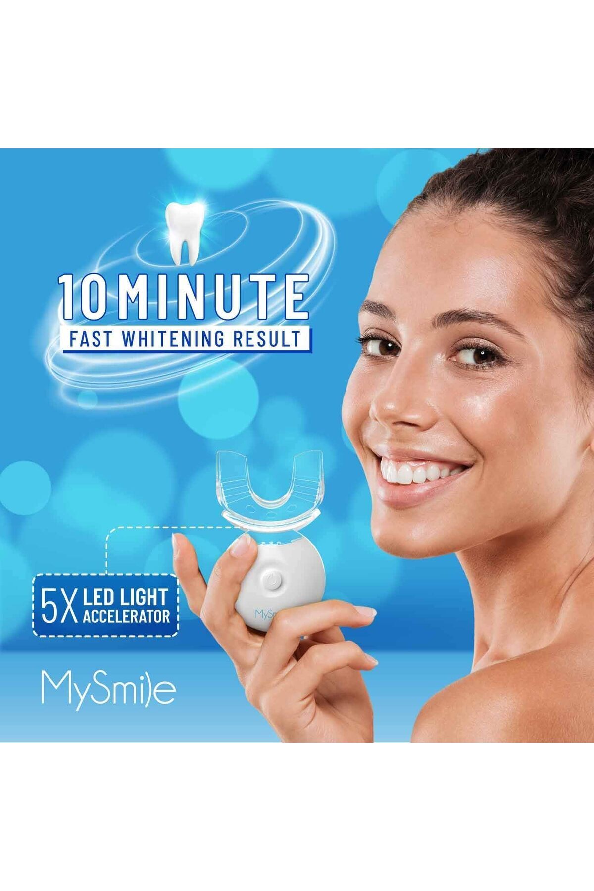 mysmile-Teeth Whitening Kit with LED Light, 10 Min Non-Sensitive Fast Teeth Whitener with 3 Carbamid 6