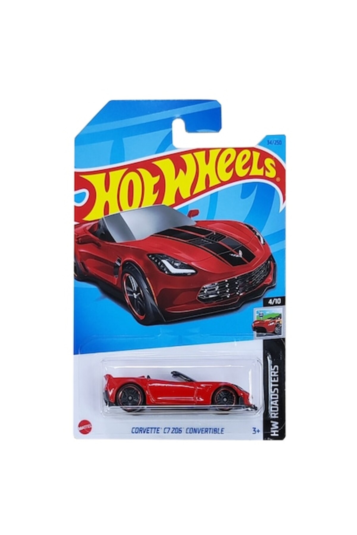 Masinuta Metalica Hot Wheels, Corvette C7 Z06 Convertible, 1:64, Rosu