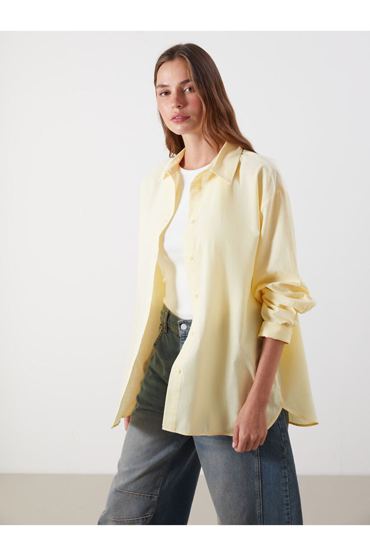 LC Waikiki Yeni Sezon Oversize Kadin Gomlek - S5MD96Z8