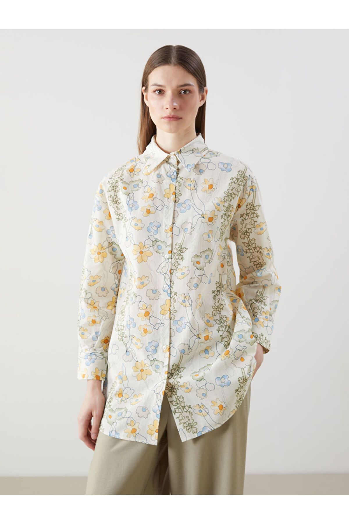 LC Waikiki Desenli Oversize Kadın Gömlek Tunik