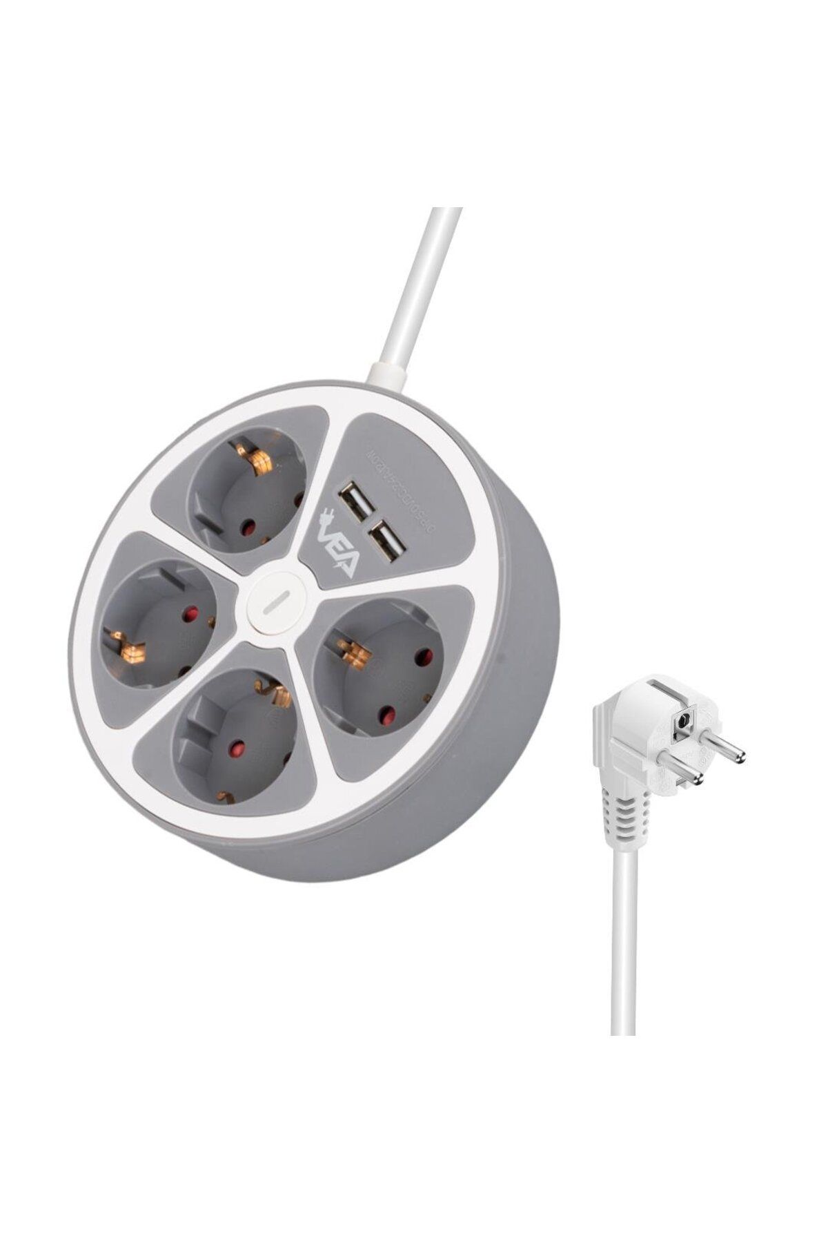 VEA VE-G604YU 4'lü 2 USB’li Anahtarlı 1.5 Metre Grup Priz