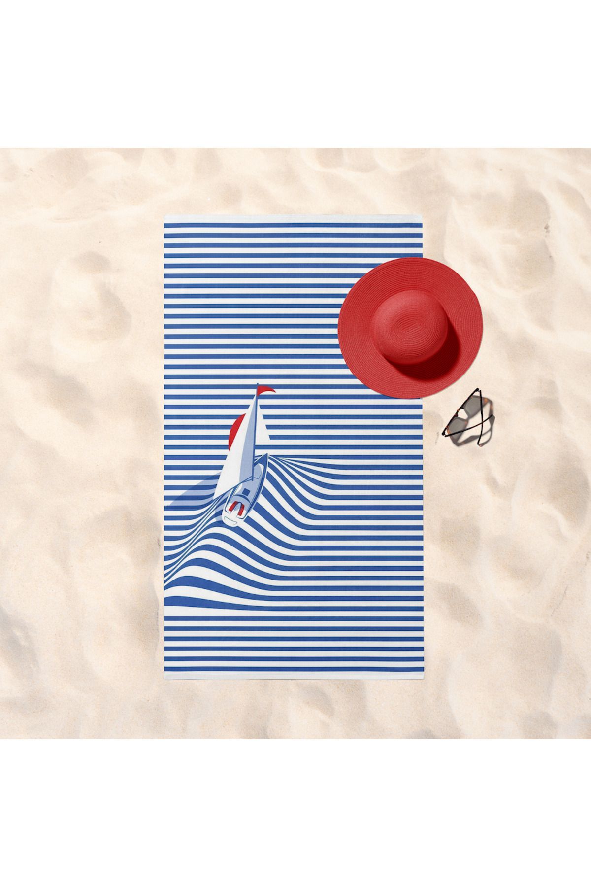 The Lucid Lab Striped Serenity Plaj Havlusu - Pamuk