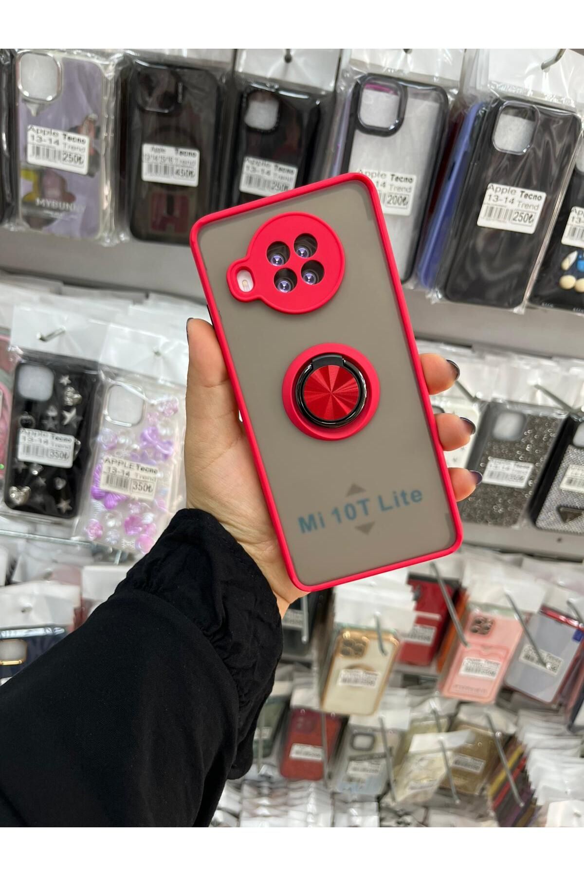 TECNOTREND Xiaomi Mi 10T Lite 5G Kılıf metaryal yüzüklü mat silikon kılıf