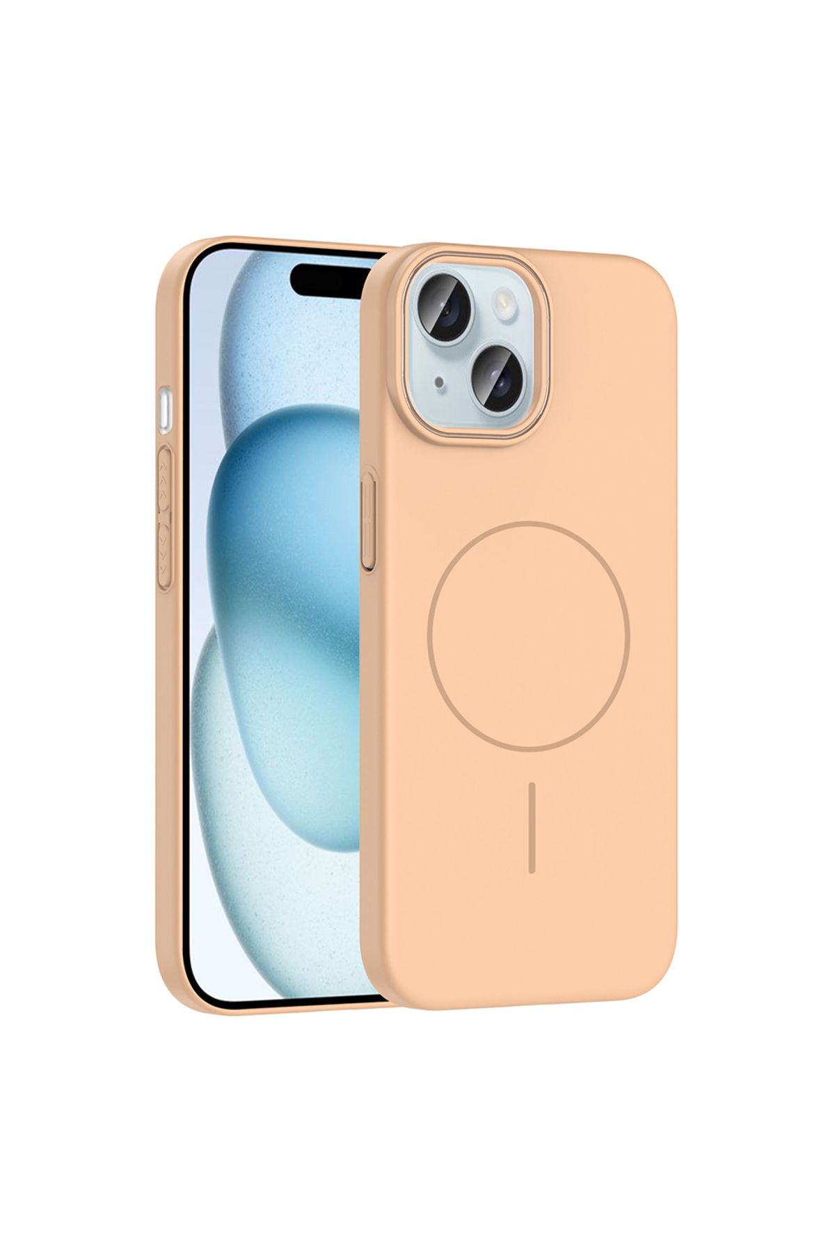 Gpack iPhone 15 uyumlu Kılıf M-Safe Şarj Özellikli Ruby Kapak Çöl Titanyum