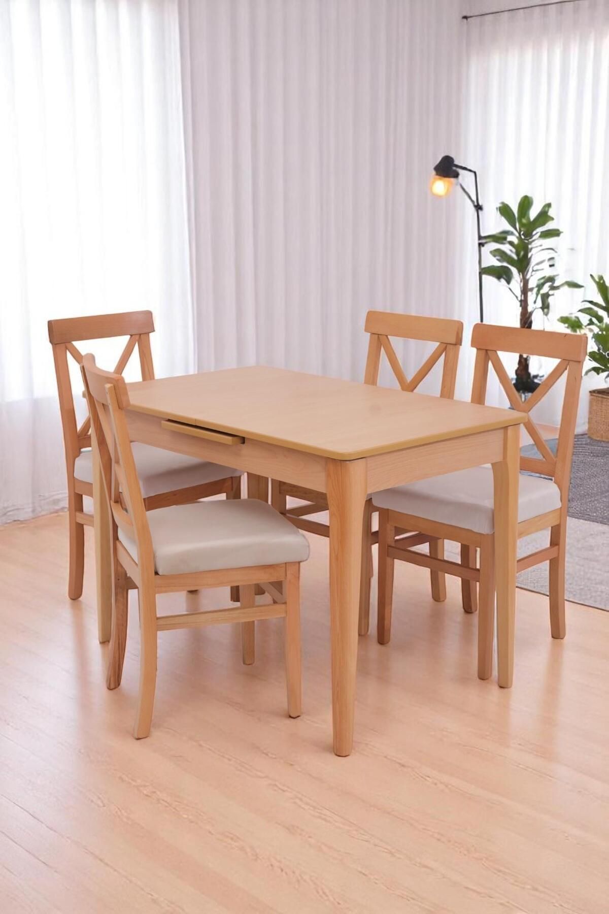 Erezogulları Mobilya Paris Alaçatı Lak Panel Açılır Mutfak Masa Takımı 70x110cm