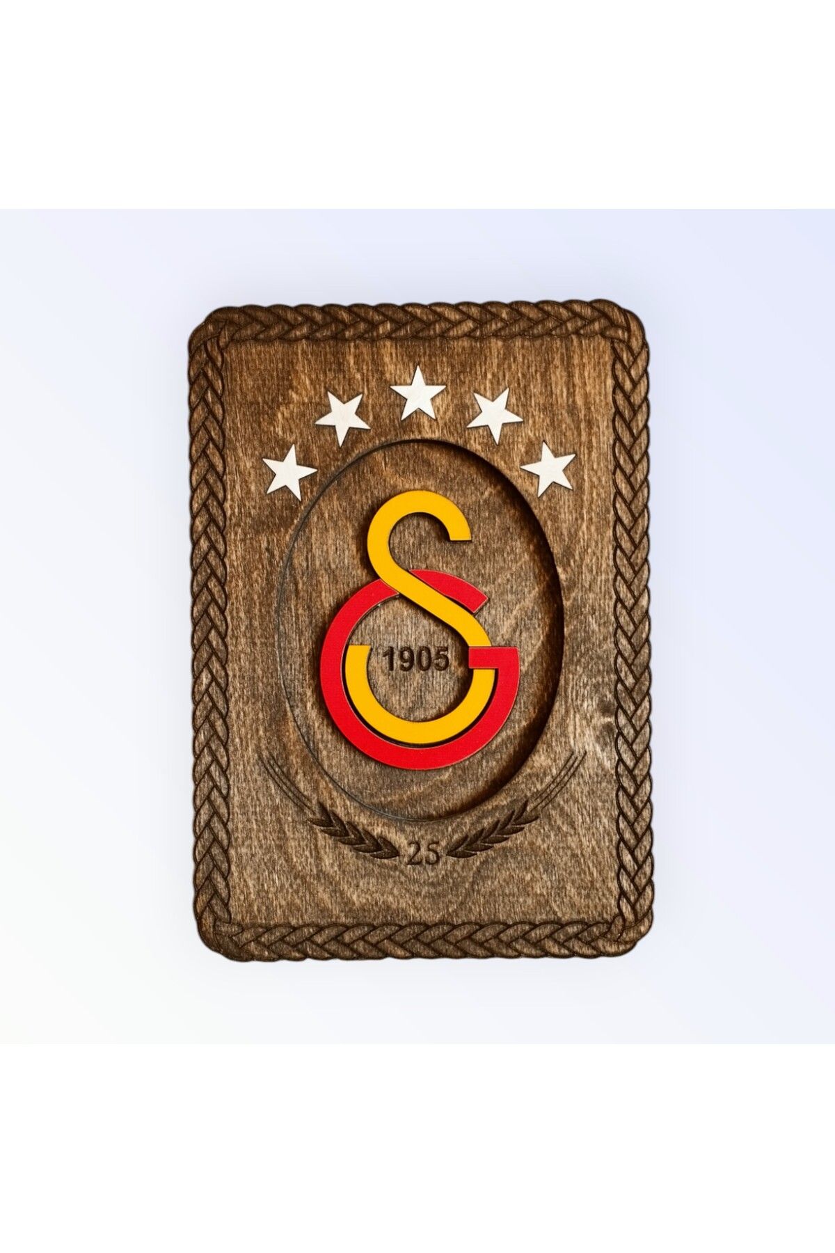 Grafiza Galatasaray 25. Şampiyonluk Plaketi | 5 Yıldızlı Dekor | Babalar Günü Hediyesi | Kişiye Özel Yazılı