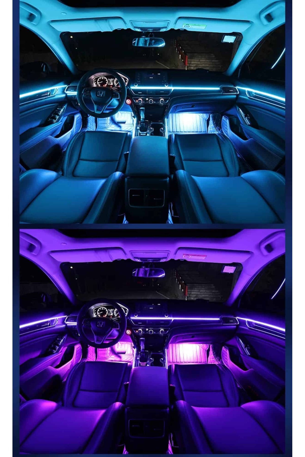 AUTOREY-18 în 1 LED-uri acrilice RGB pentru lumini ambientale interioare, panouri uși, mânere bord, control podea, neon 12