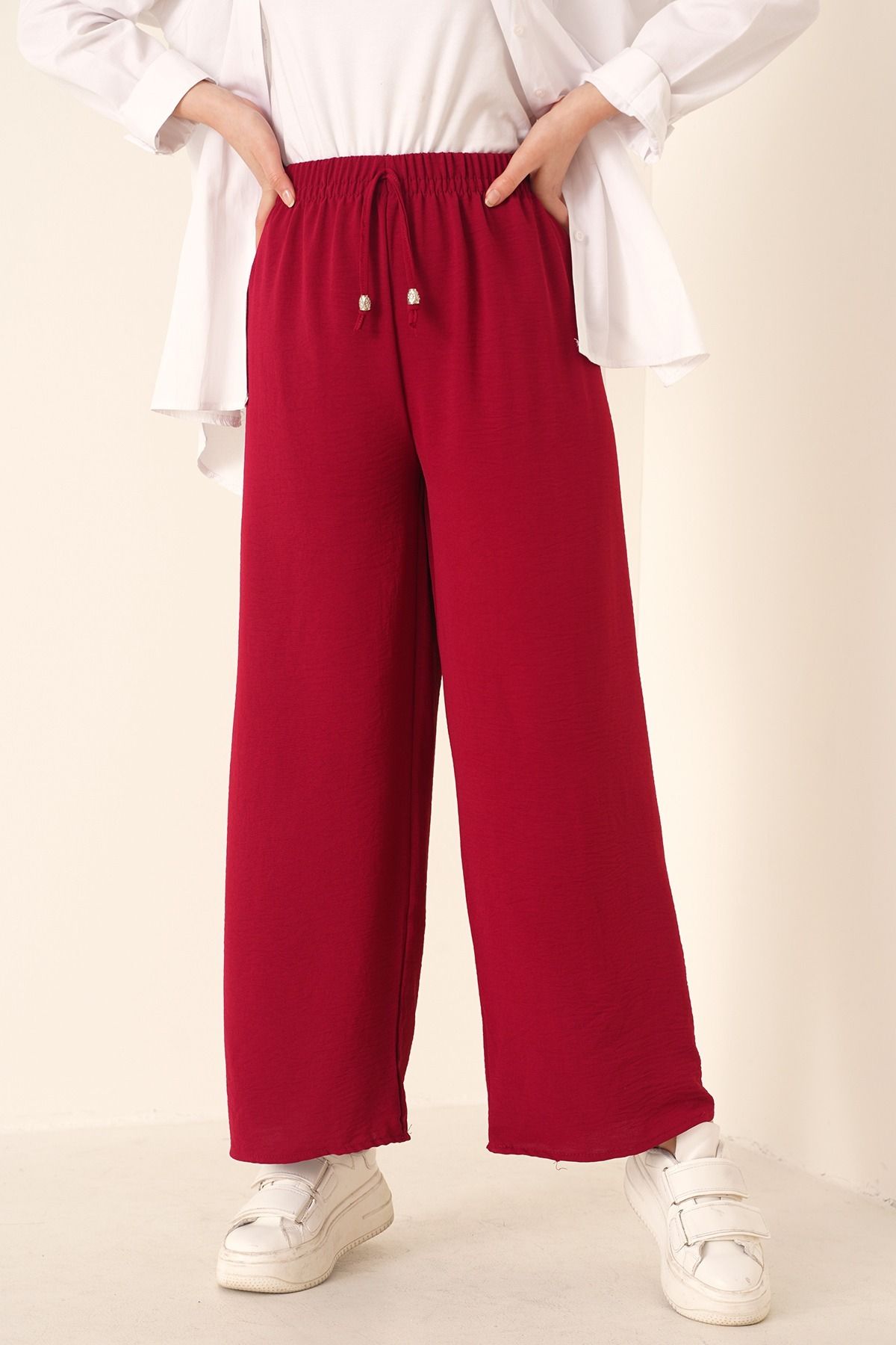 Gür Beli ipli Ayrobin Bol Paça Pantolon