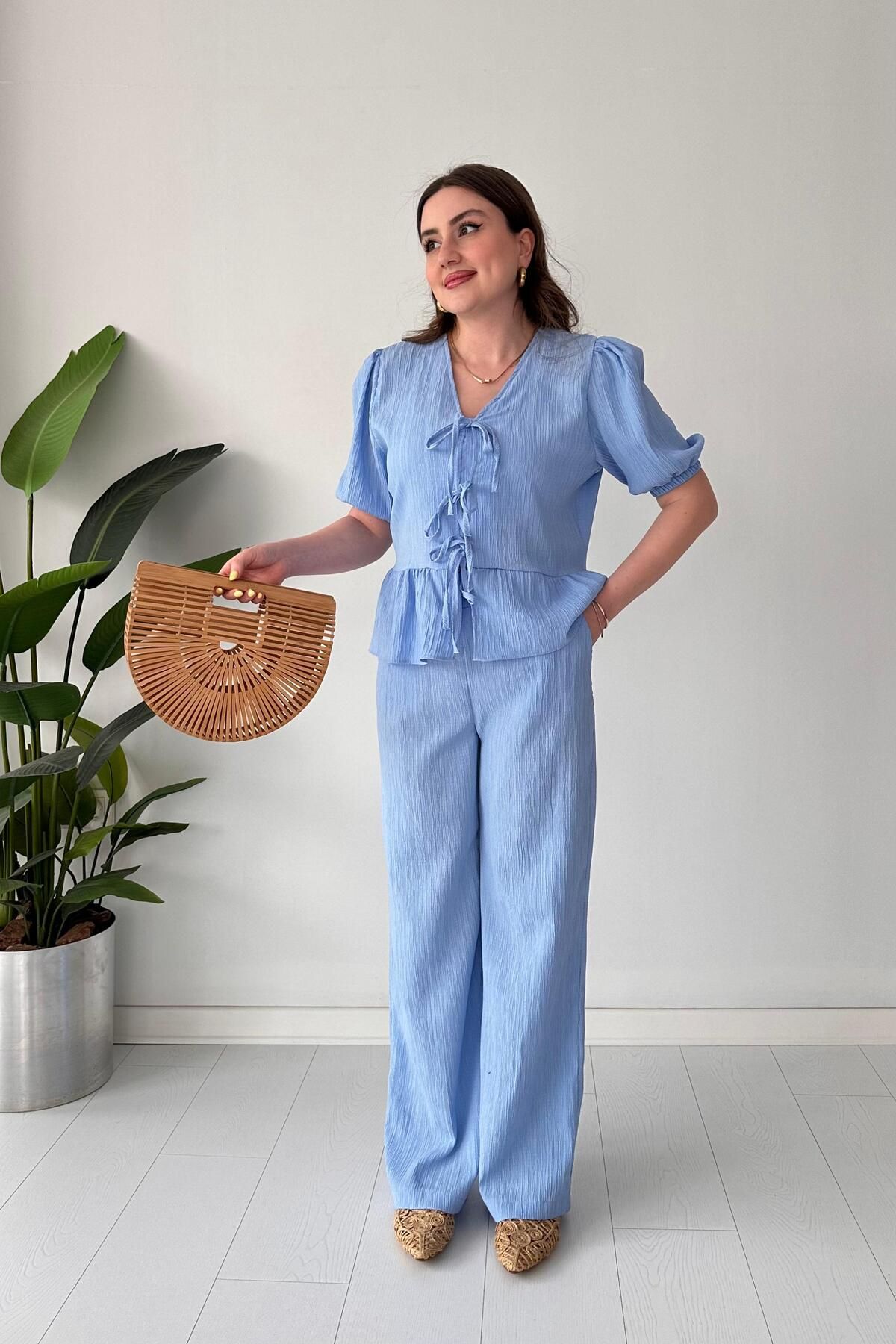 MaziButik Üçlü Bağlama Takım Bebe Mavi