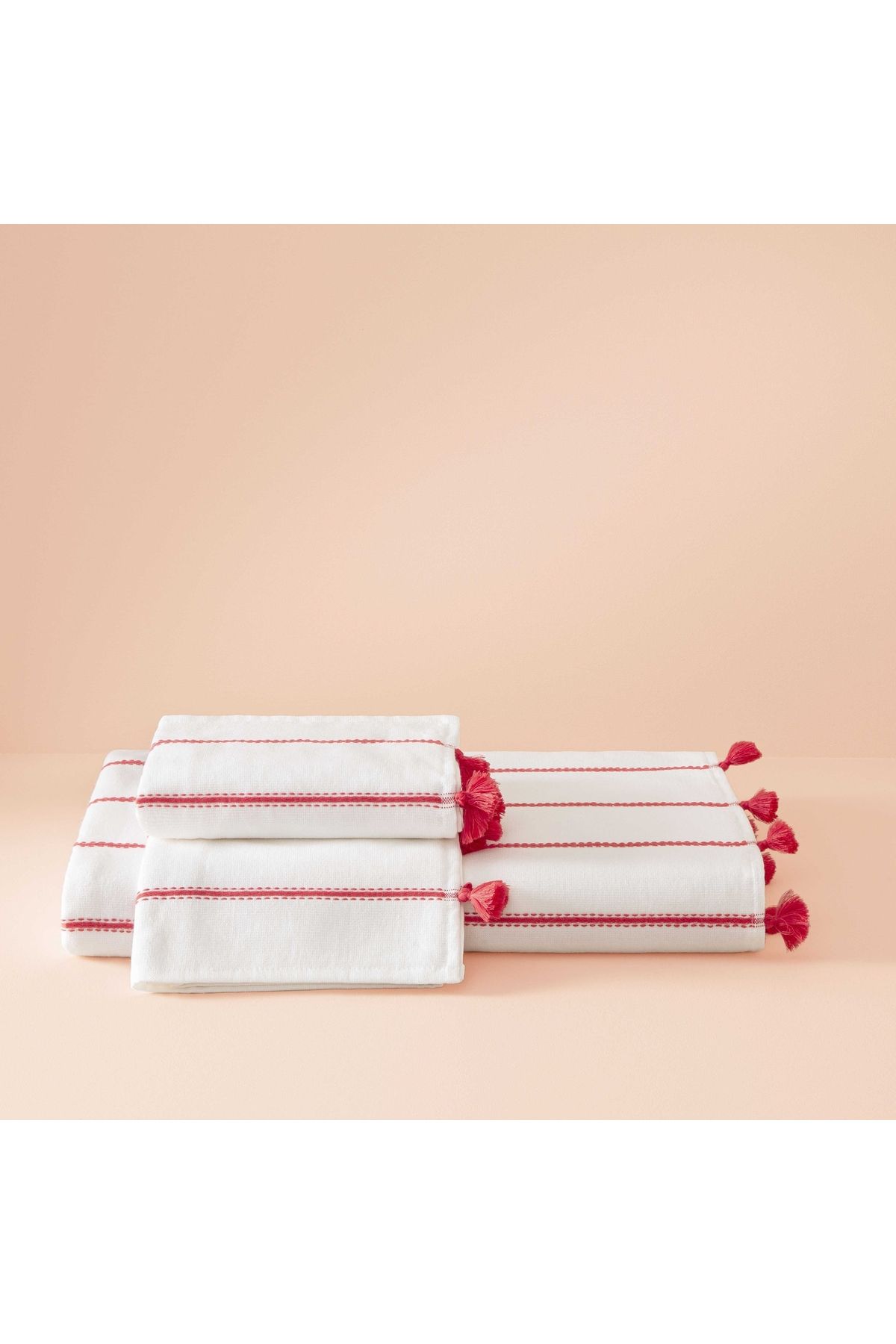 Taç Taç Butik Pamuk Alaçatı Banyo Havlusu Nar Çiçeği