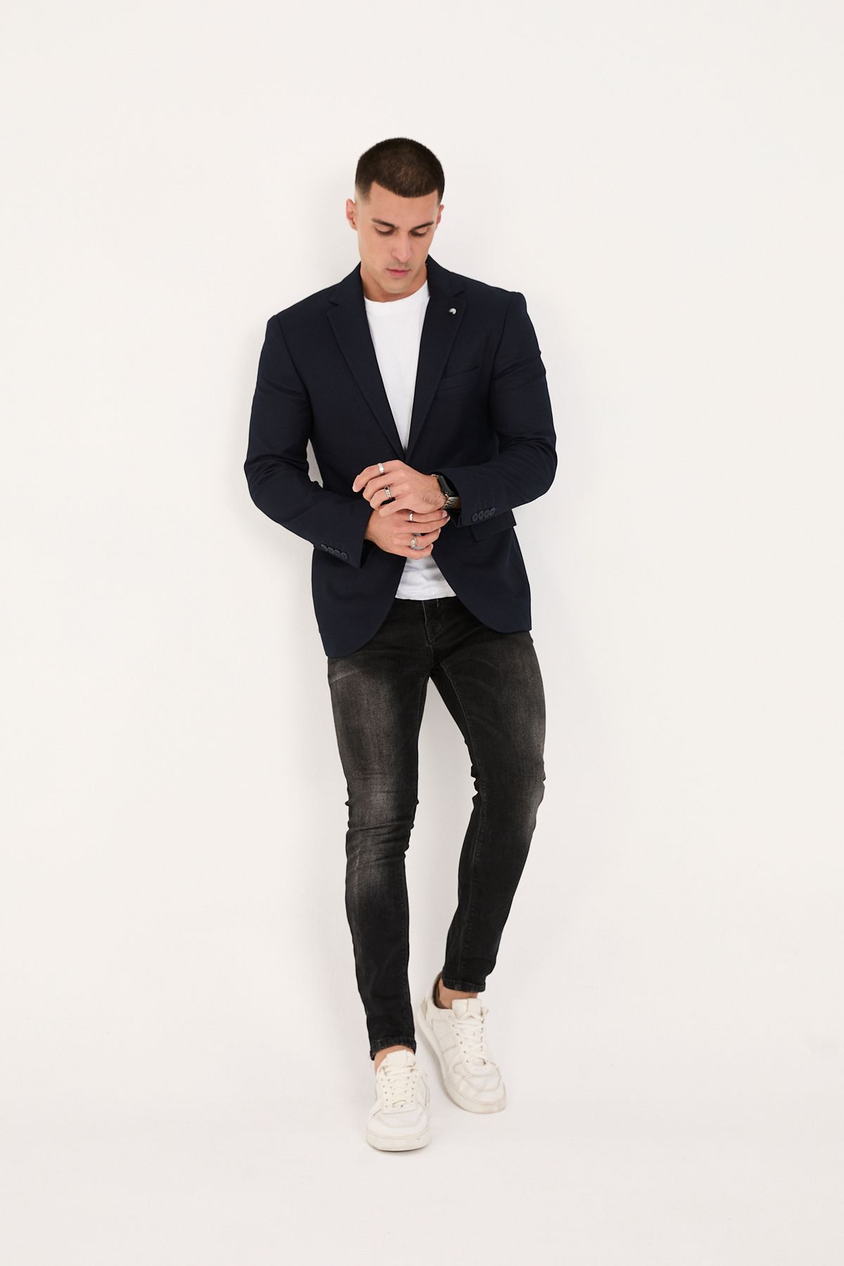 LEBS Likralı Örme Kumaş Slim Fit Erkek ceket
