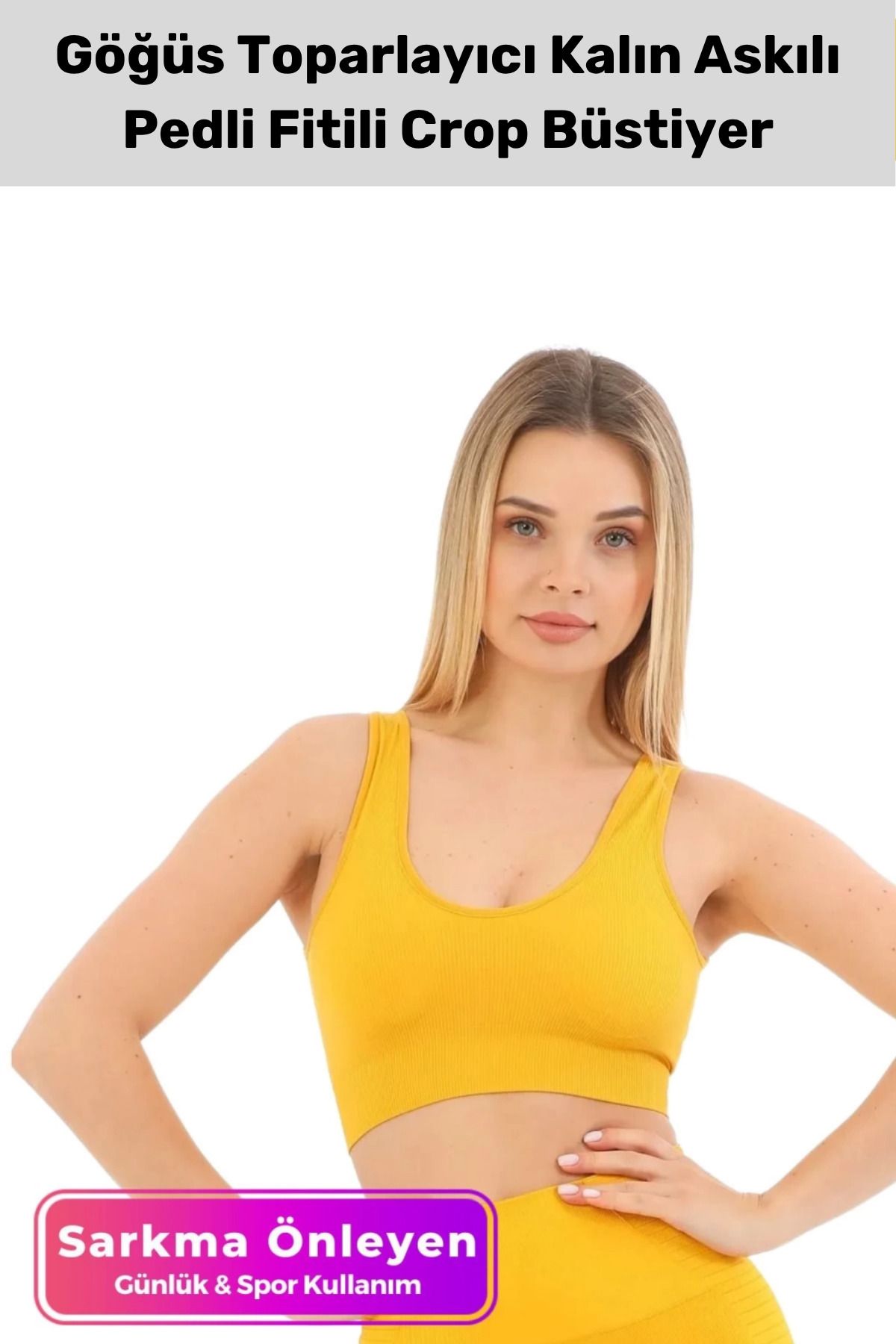 PeraNova Premium Göğüs Toparlayıcı Sarkma Önleyen Spor Günlük Kalın Askılı Pedli Fitilli Crop Büstiyer