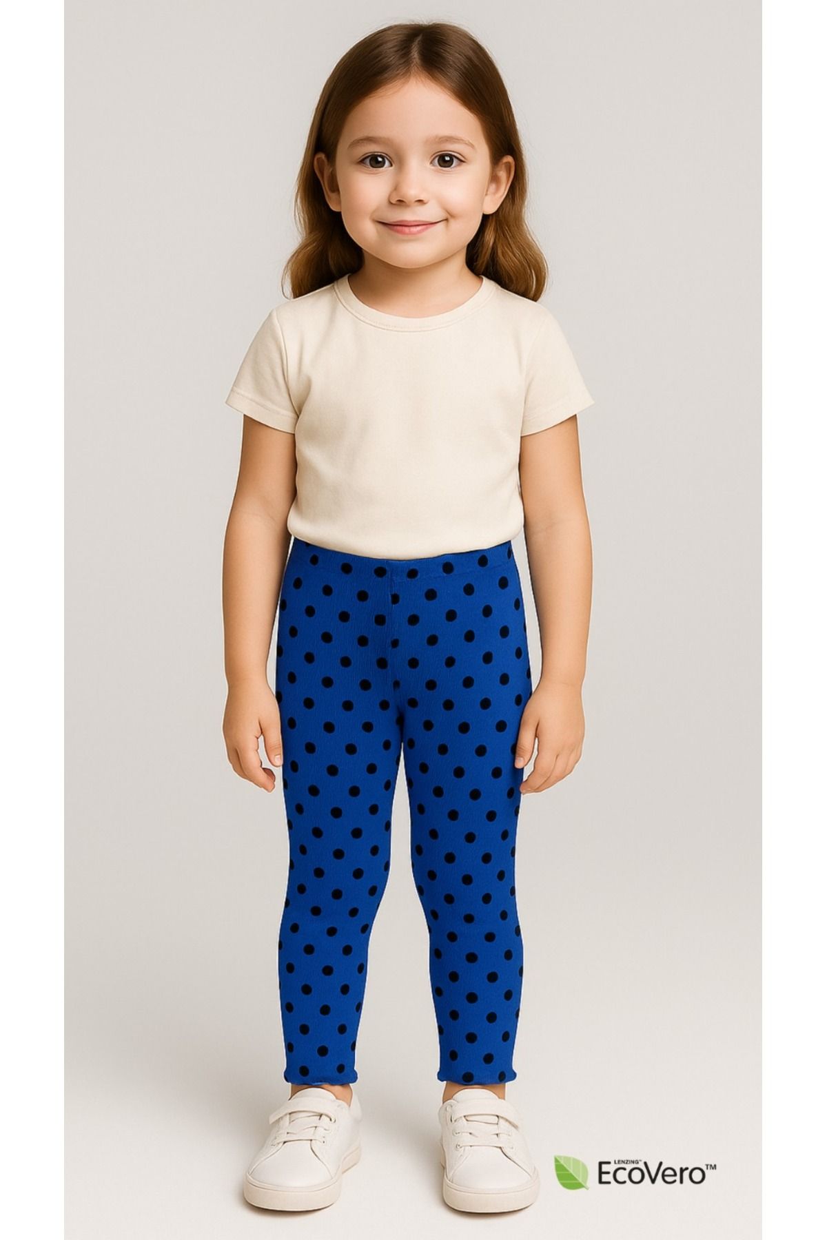 Kyex PURE DOTS Kız Çocuk Yazlık Puantiyeli Mavi Tayt