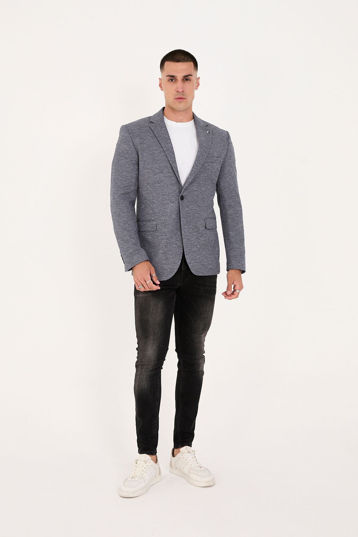 LEBS Likralı Örme Kumaş Slim Fit Erkek ceket