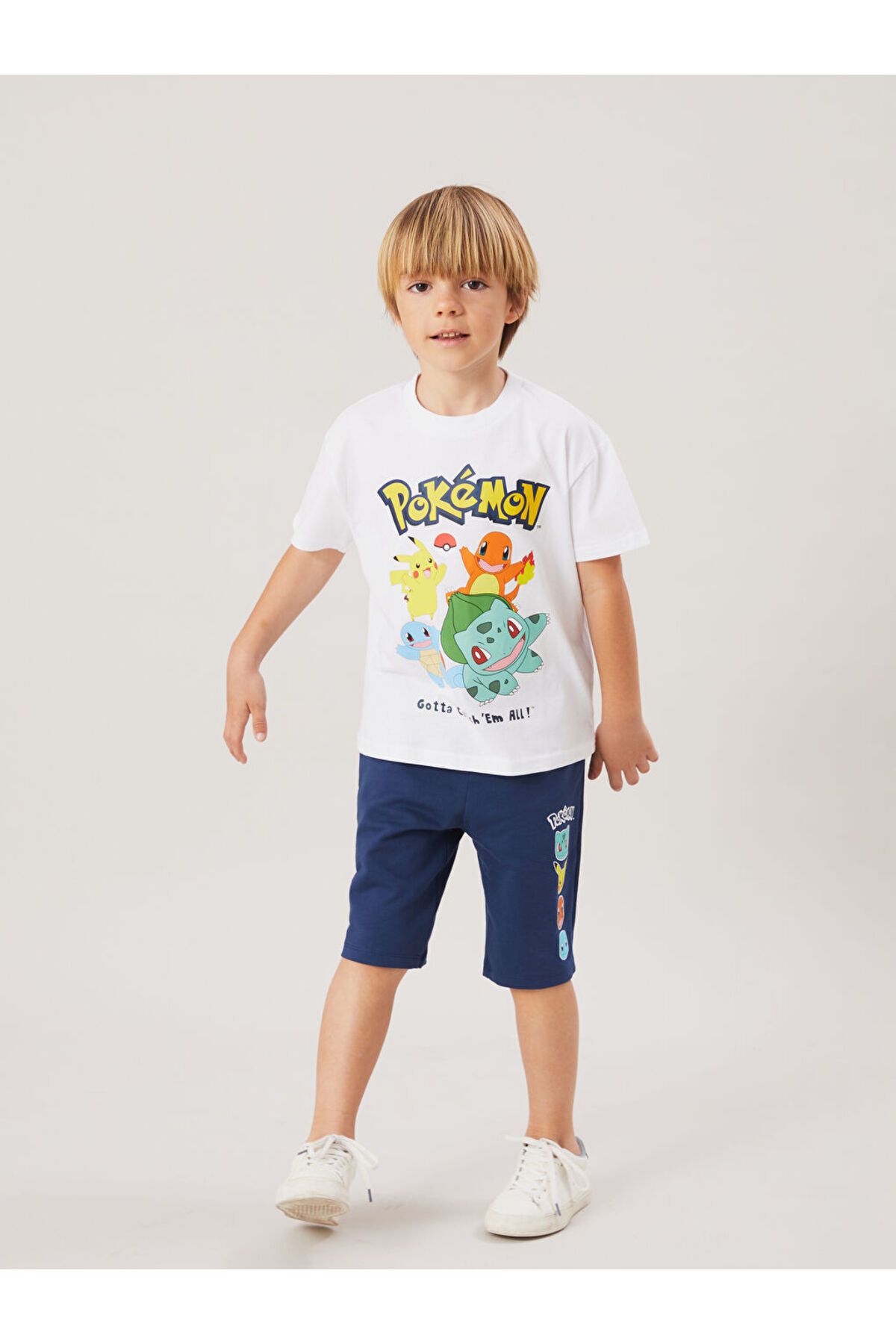 LC Waikiki-Tricou pentru băiat cu imprimeu Pokemon cu gât crew sezon nou - S5FY55Z1 2