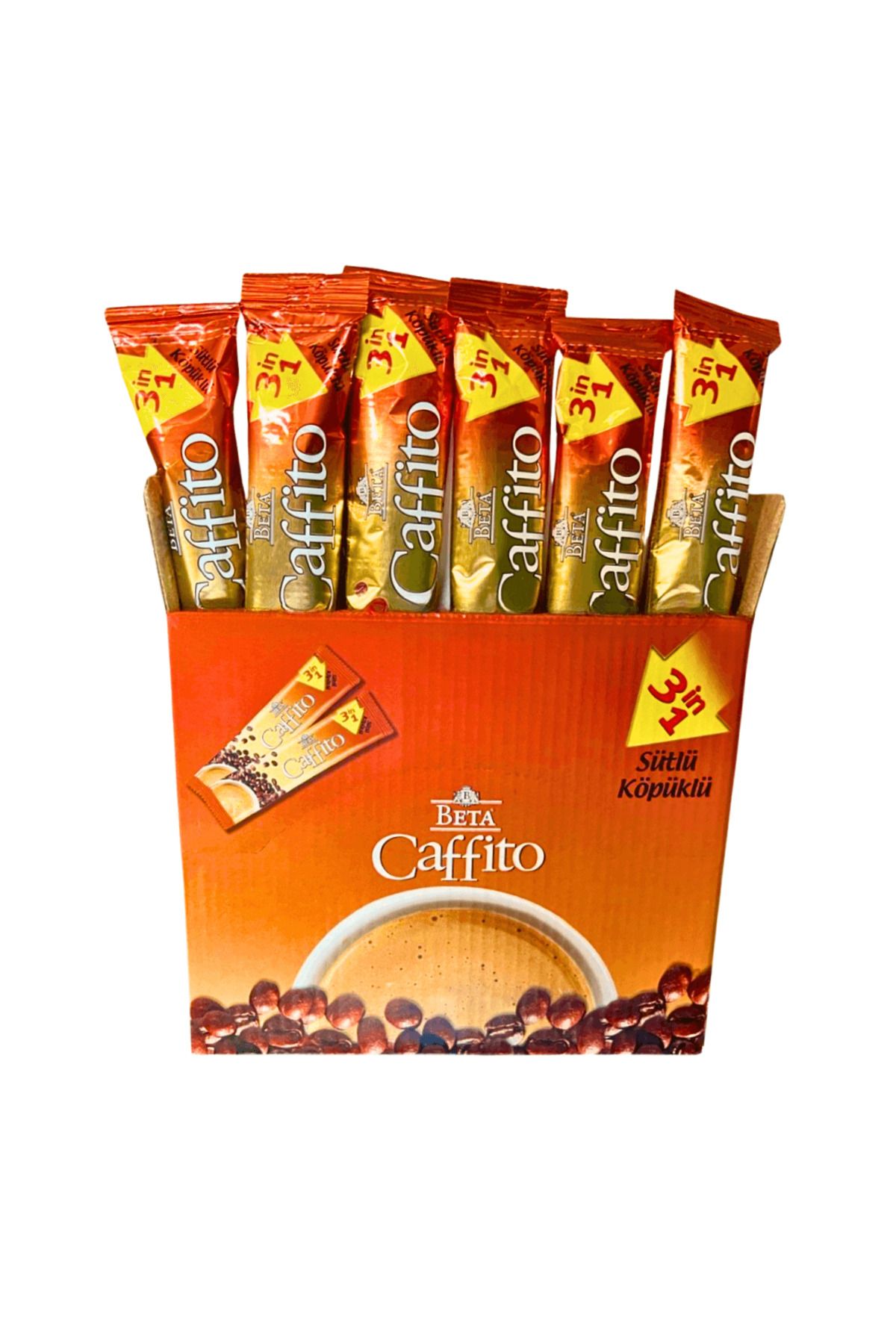 Beta Caffito Sütlü Köpüklü 3'ü 1 Arada Hazır Kahve 40'lı Kutu (40 x 18 gr)