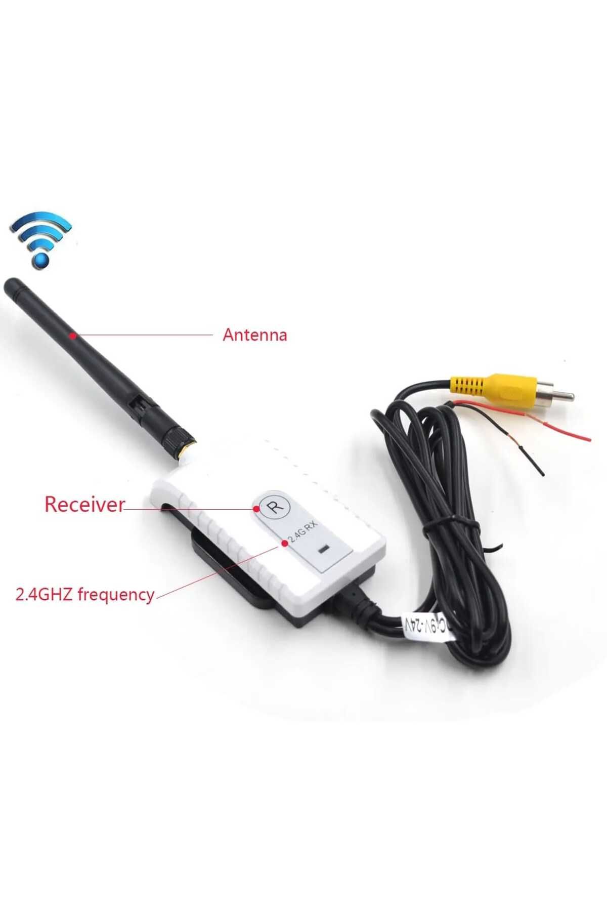 AUTOREY-2.4GHz Wireless Transmitter and Receiver Kit for Rear View Camera RCA Compatible Module 12V-24V 3