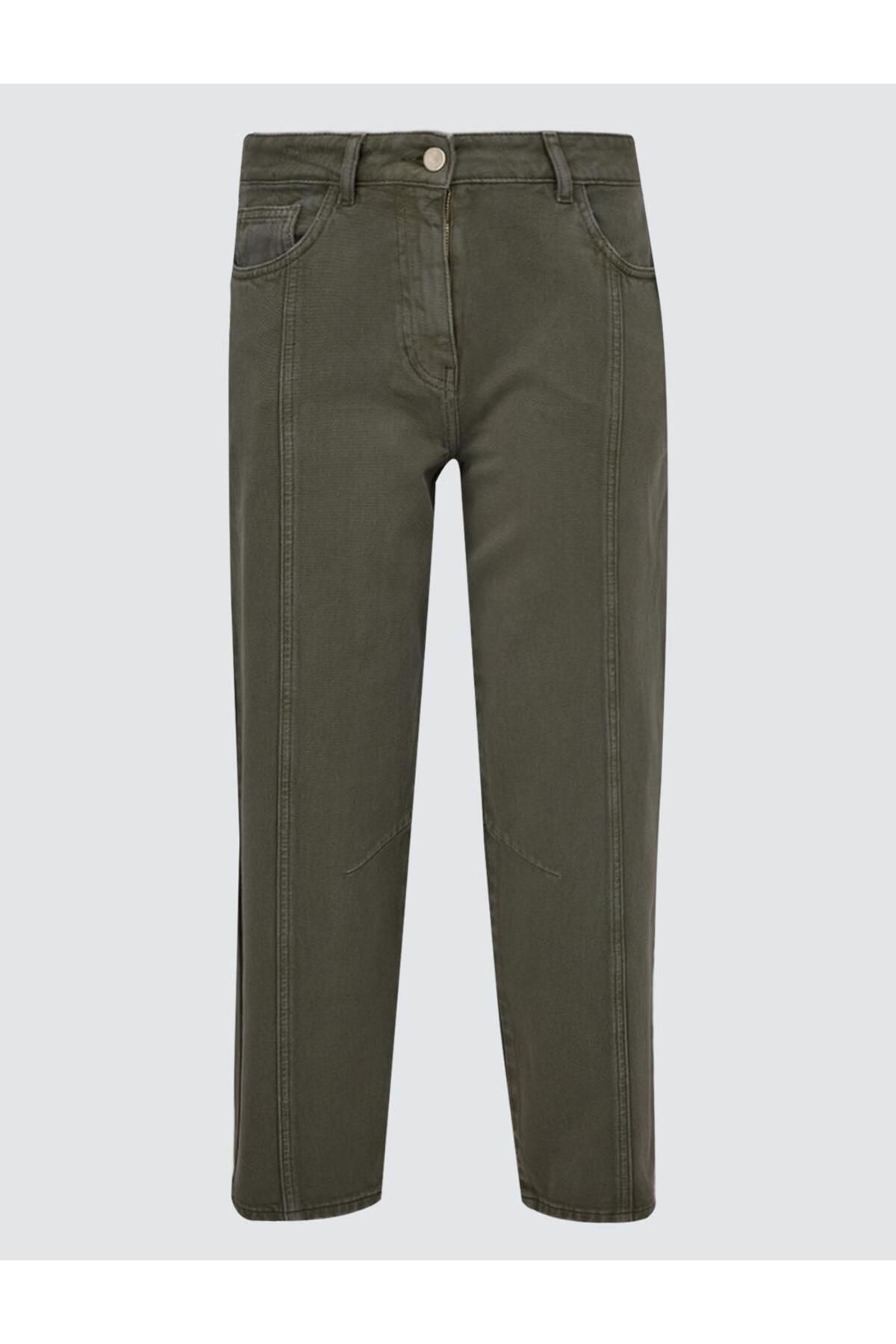 Jimmy Key Haki %100 Pamuk Normal Bel Normal Paça Denim Pantolon