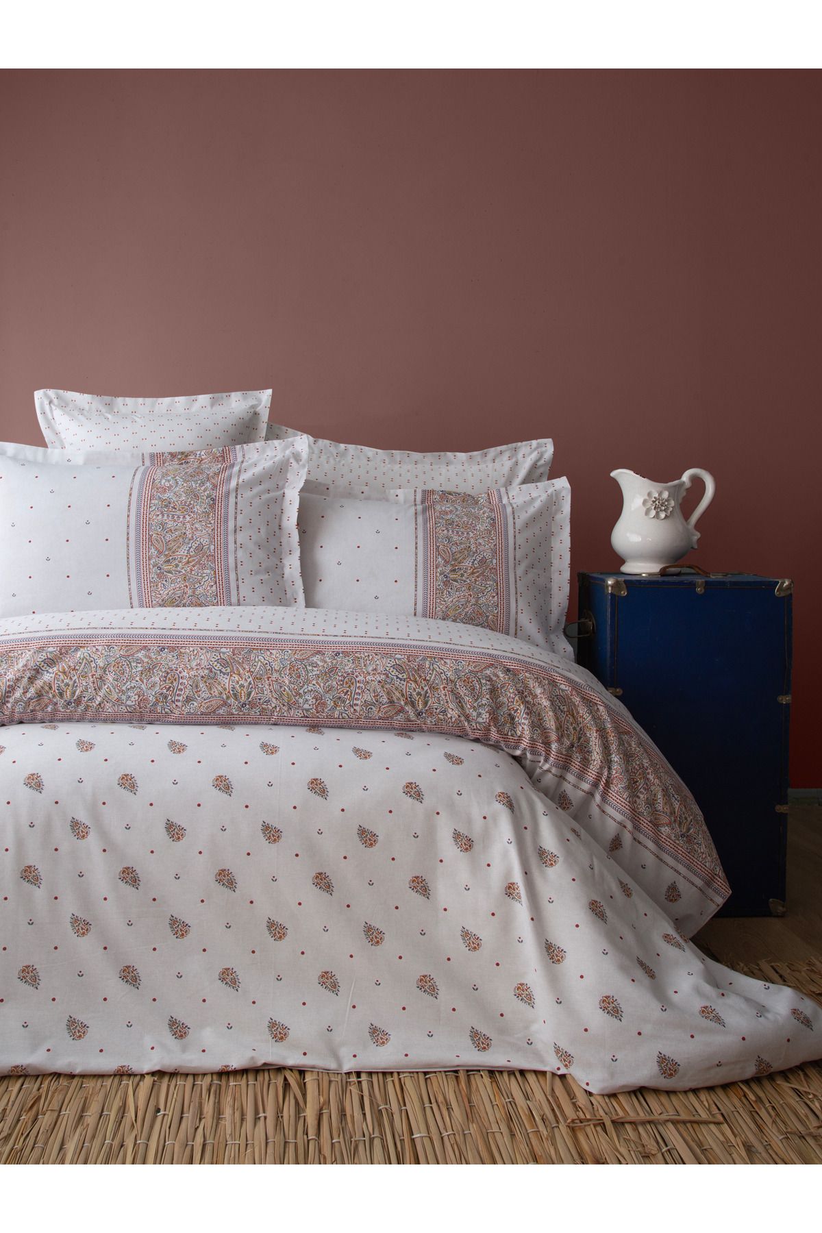 BED LİNE SENSES ALESSİ NEVRESİM TAKIMI TERAKOTA ÇİFT KİŞİLİK