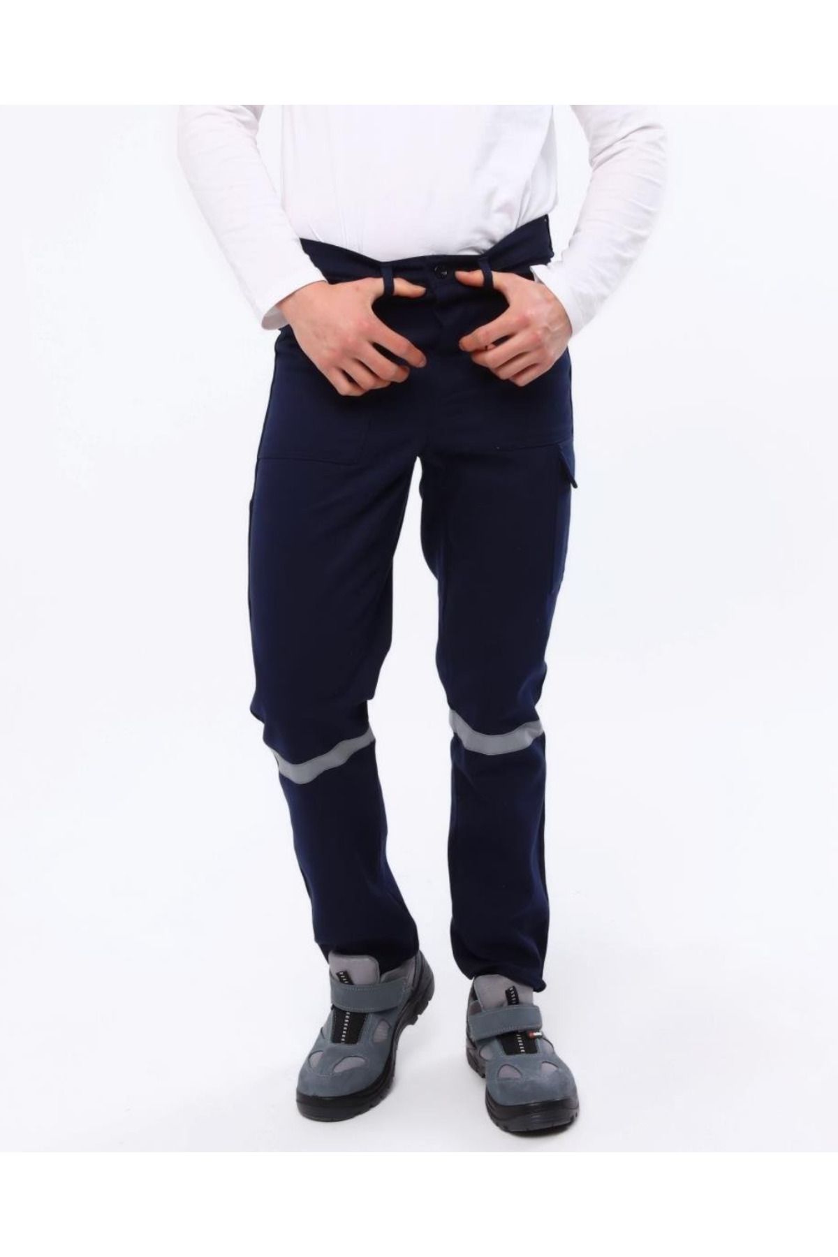 TETEX 16/12 GABARDİN LACİVERT REFLEKTÖRLÜ İŞÇİ PANTOLON