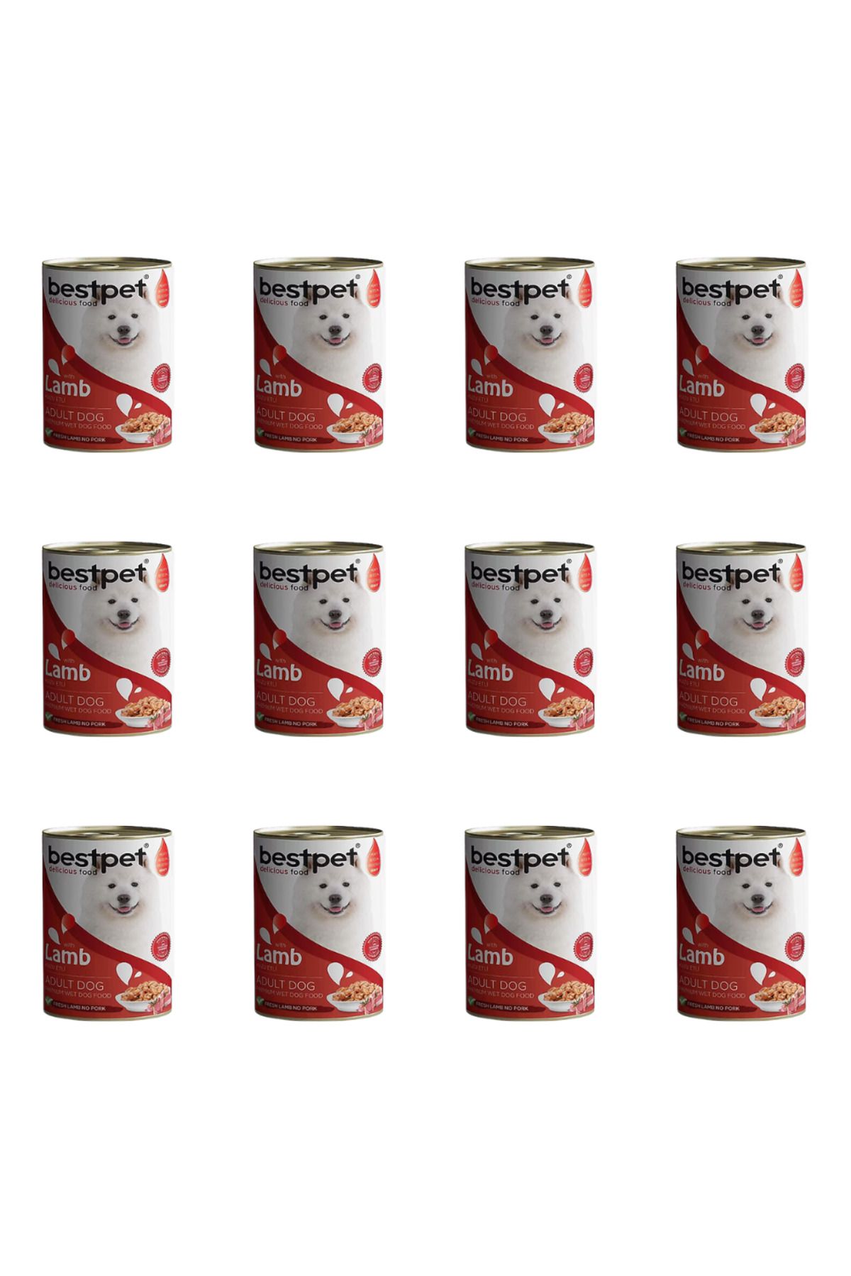 Bestpet Kuzu Etli Konserve Yetişkin Köpek Maması 400 Gr (12 Adet)