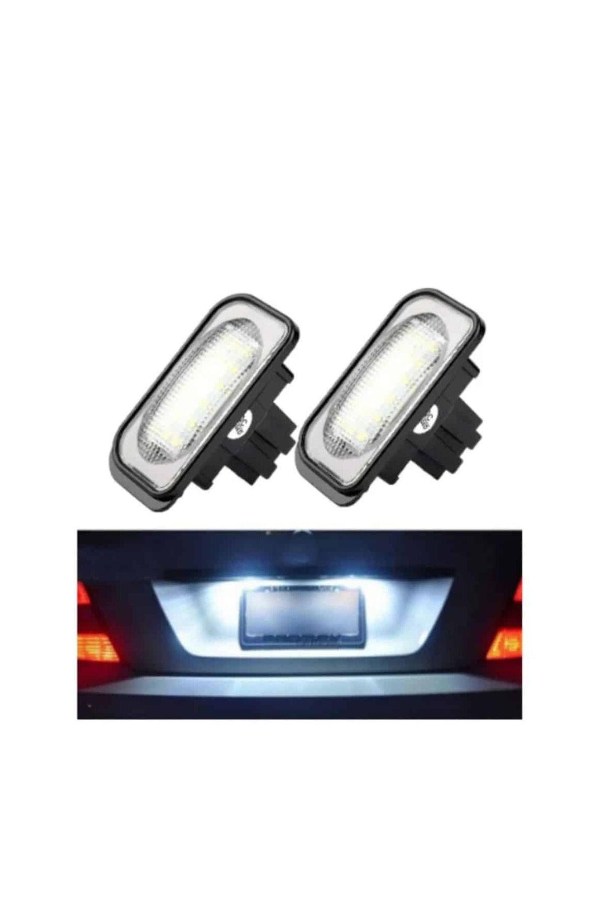 AUTOREY-Set 2 LED License Plate Lights for Mercedes C Class W203 4D E Class W211 CLS Class W219 Canbus 2
